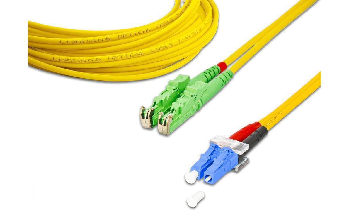 Lightwin LWL-Patchkabel Singlemode E2000/APC – LC, OS2, Duplex, 1 m