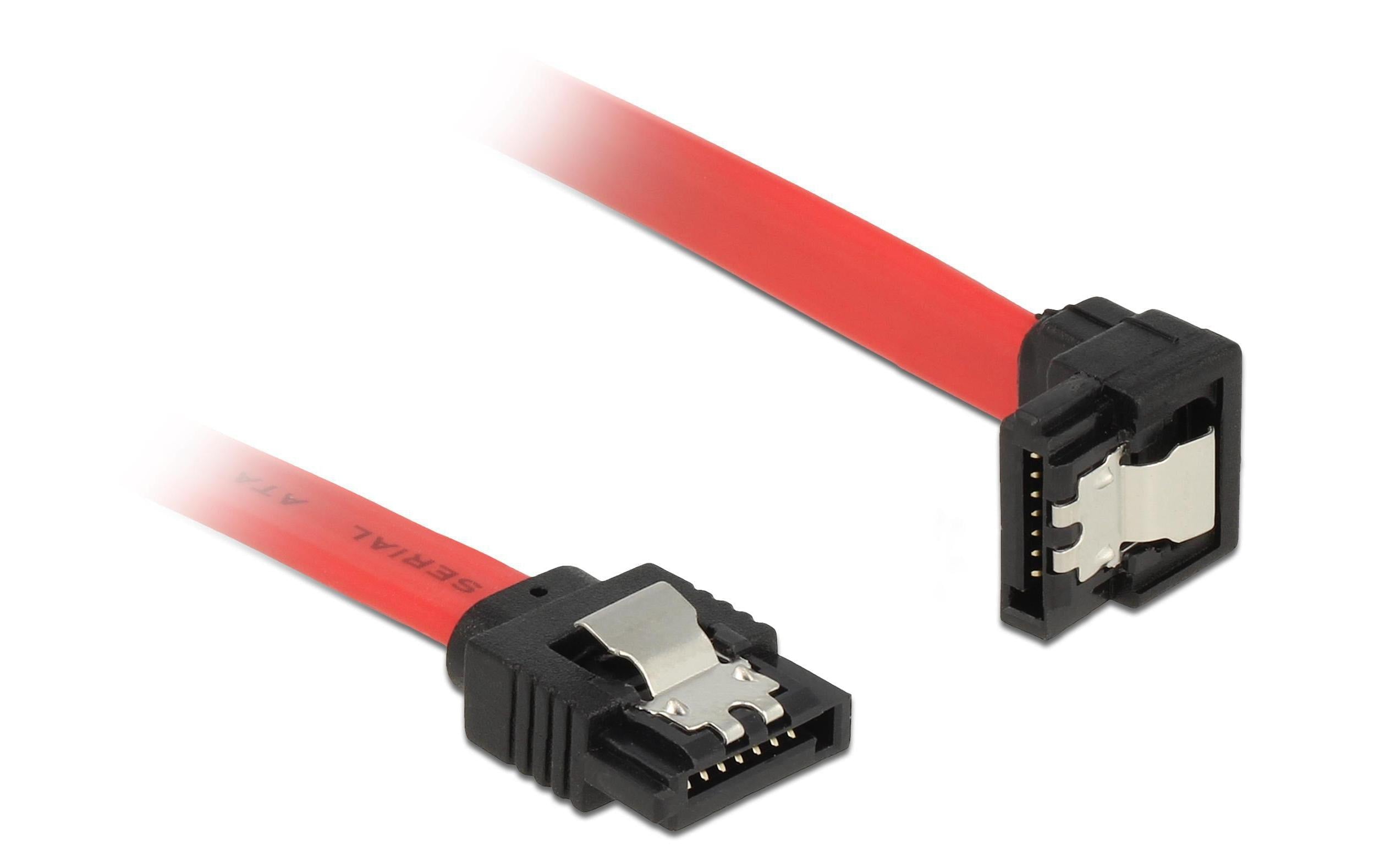 Delock SATA3-Kabel 6 Gb/s  rot, gewinkelt, Clip, 50 cm