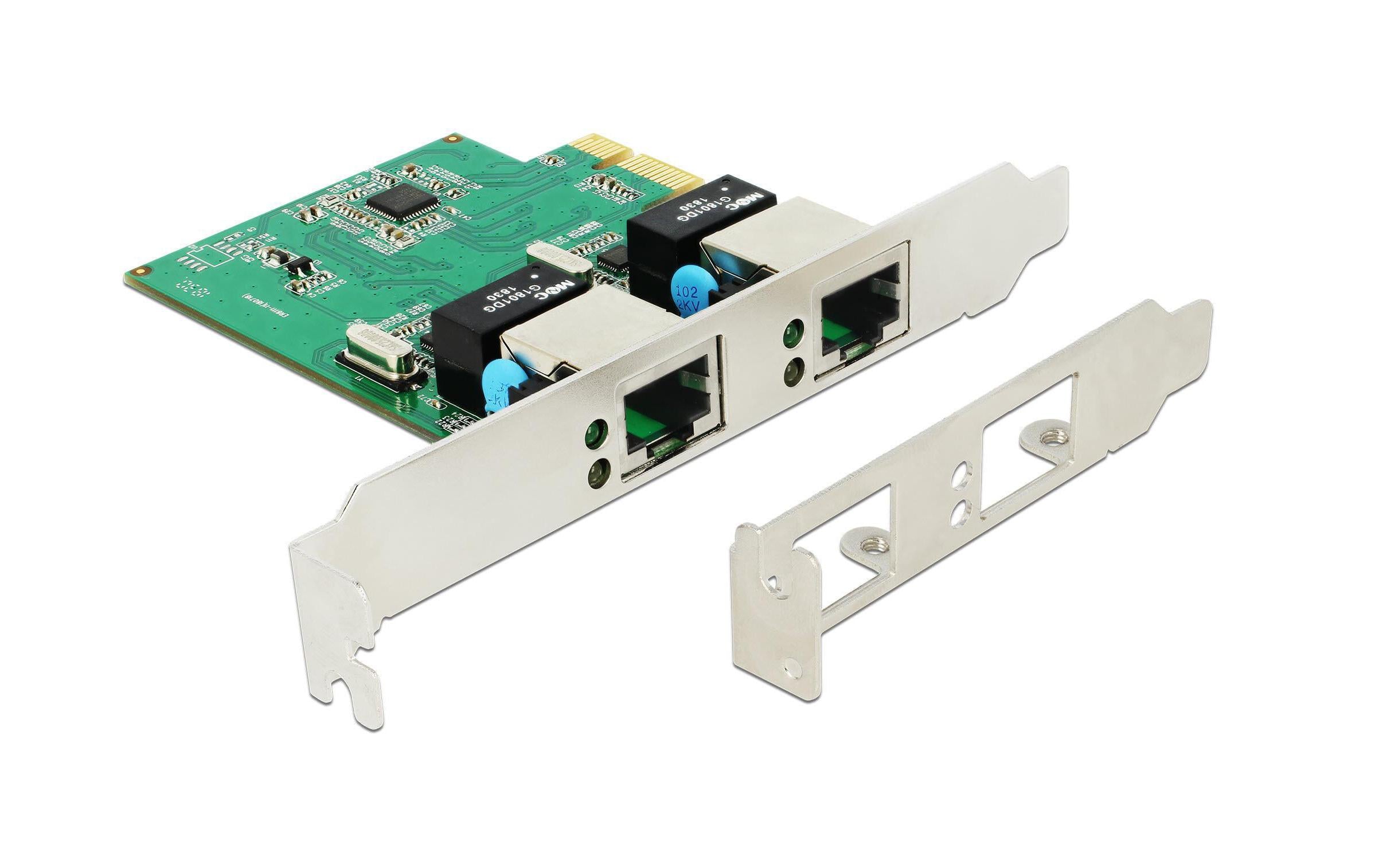 Delock Netzwerkkarte 2 Ports, 1Gbps Realtek RTL8111H Chipsatz