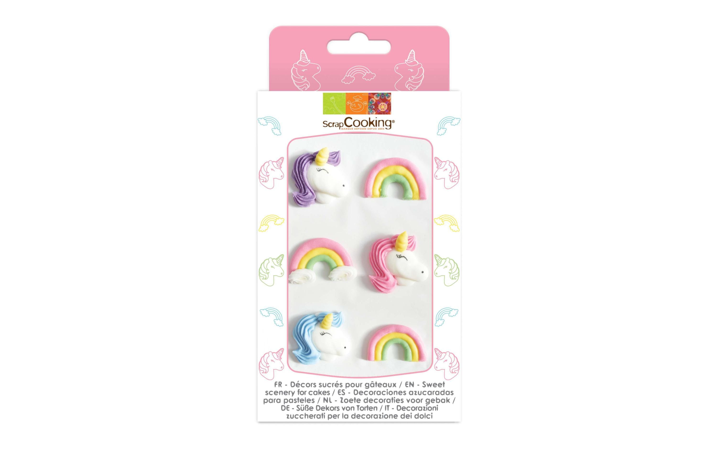 ScrapCooking Zuckerdekore Einhorn 6 Stück