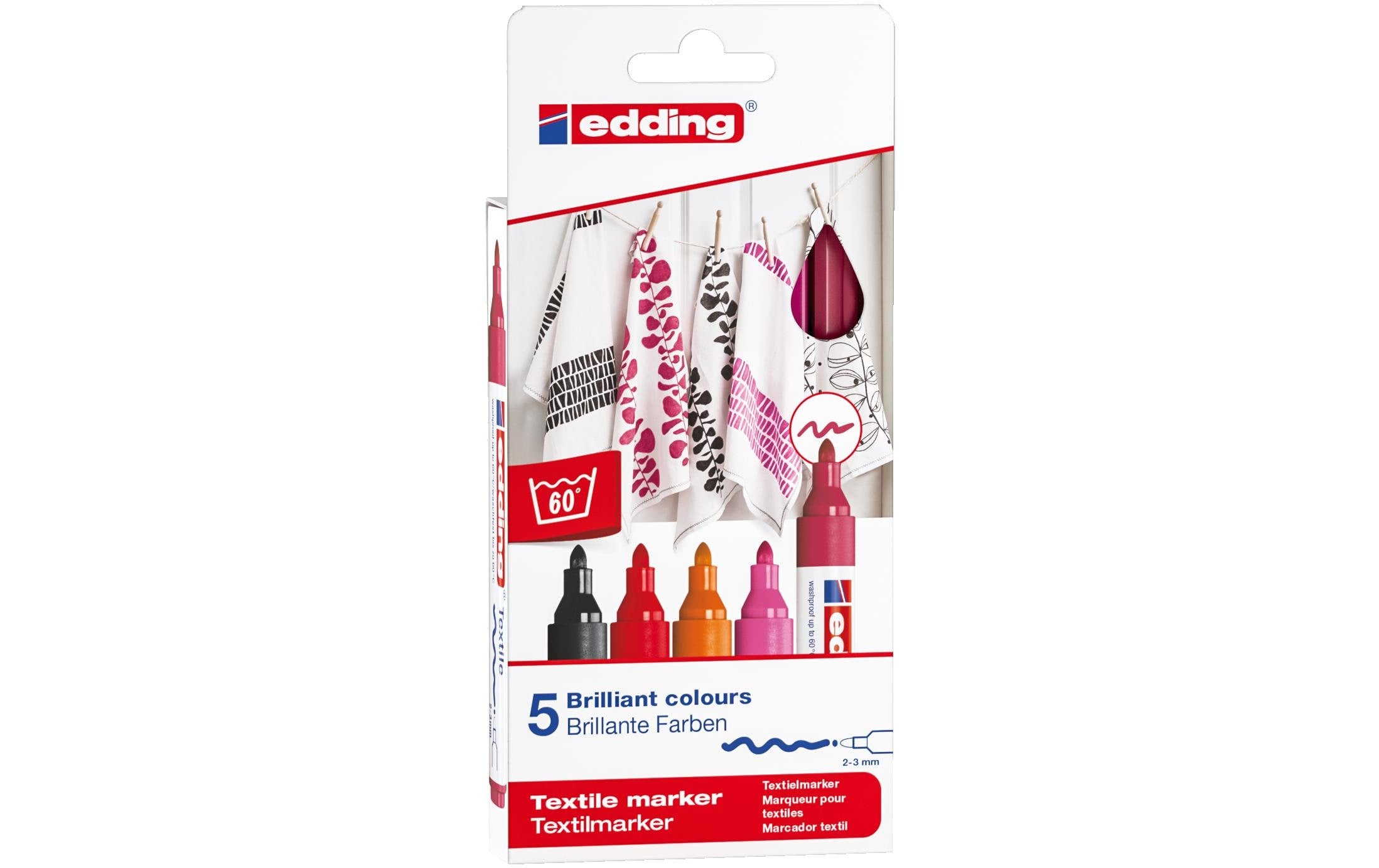 edding Textilmarker 4500 Warm, 5 Stück