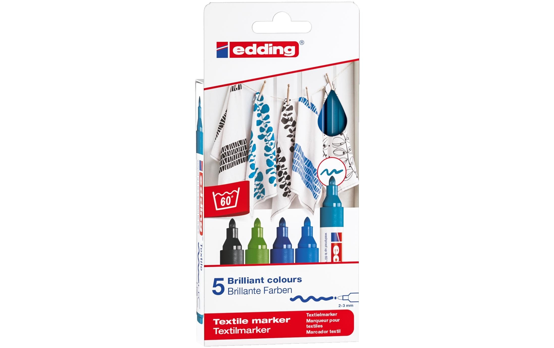 edding Textilmarker 4500 Cool, 5 Stück