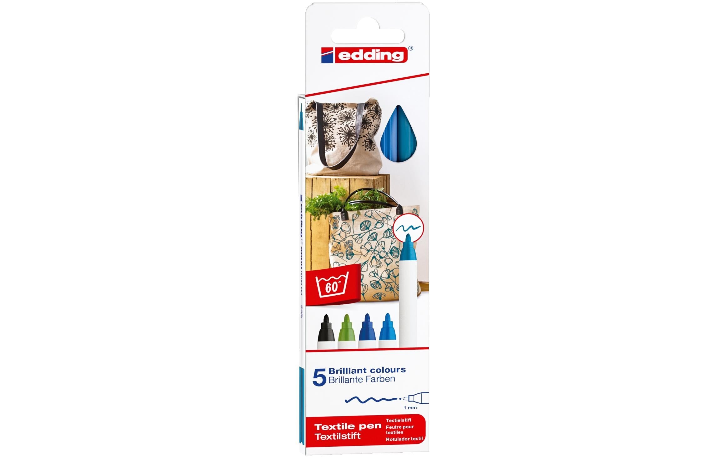 edding Textilmarker 4600 Cool, 5 Stück