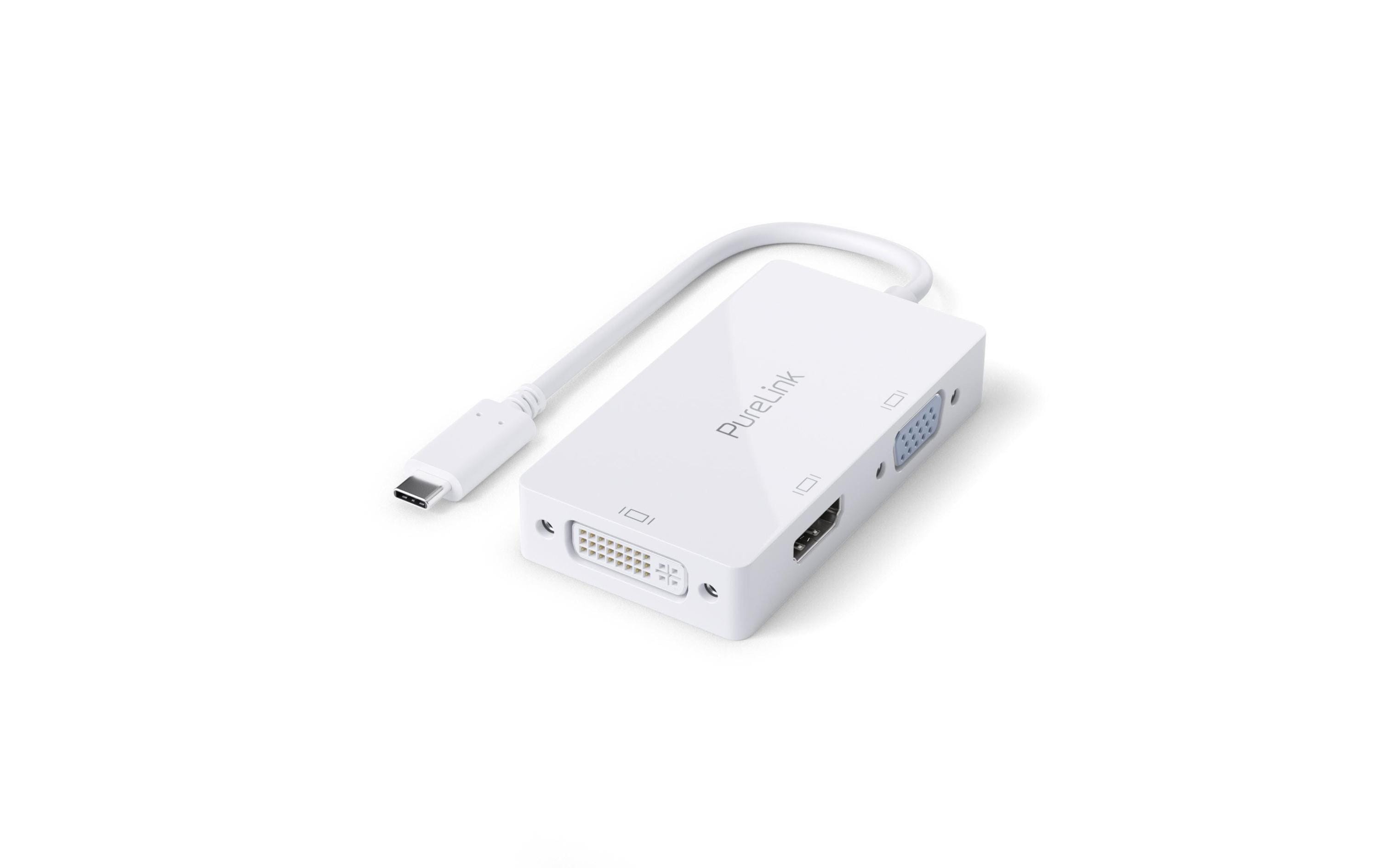 PureLink Multiadapter IS240 USB Type-C - HDMI/DVI/VGA, Weiss