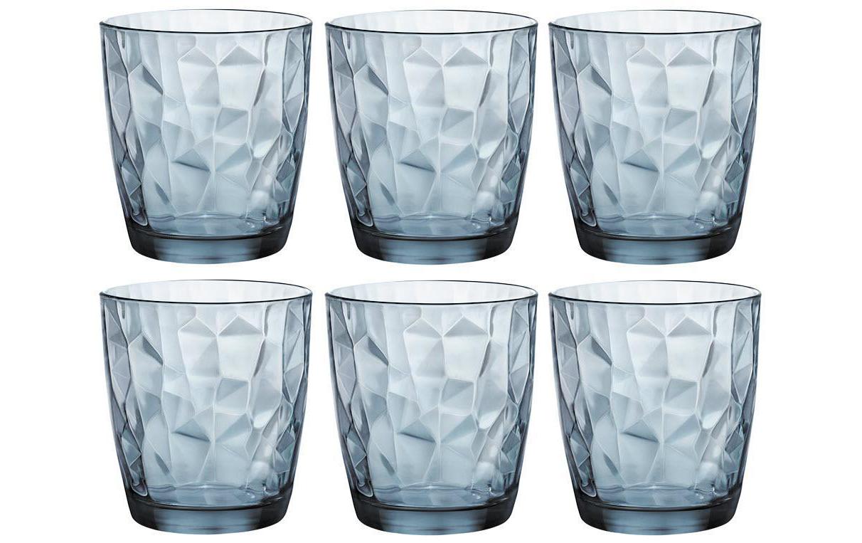 Bormioli Rocco Whiskyglas Diamond 300 ml, 6 Stück, Blau 