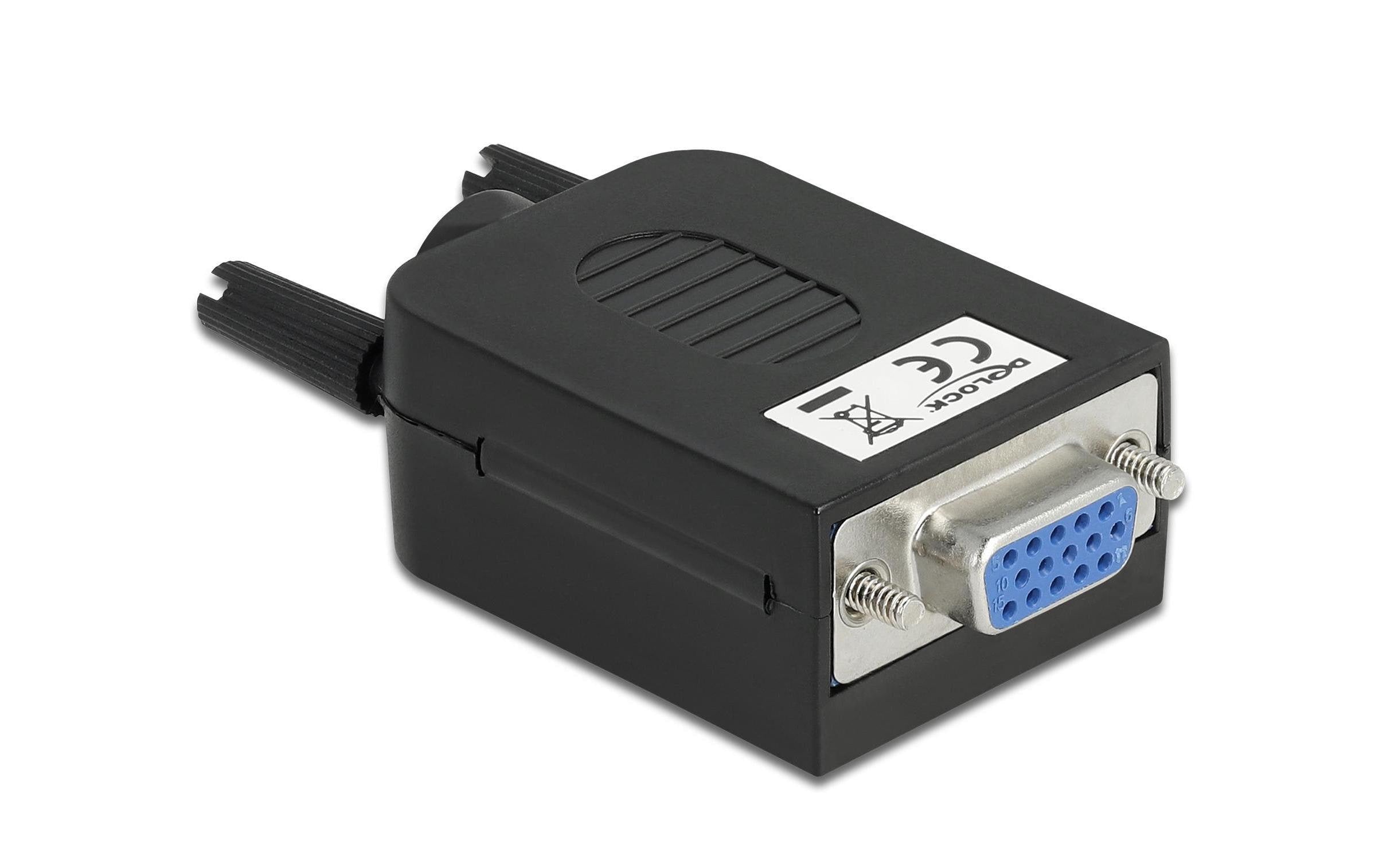 Delock Adapter VGA 10Pin Terminalblock Buchse mit Gehäuse