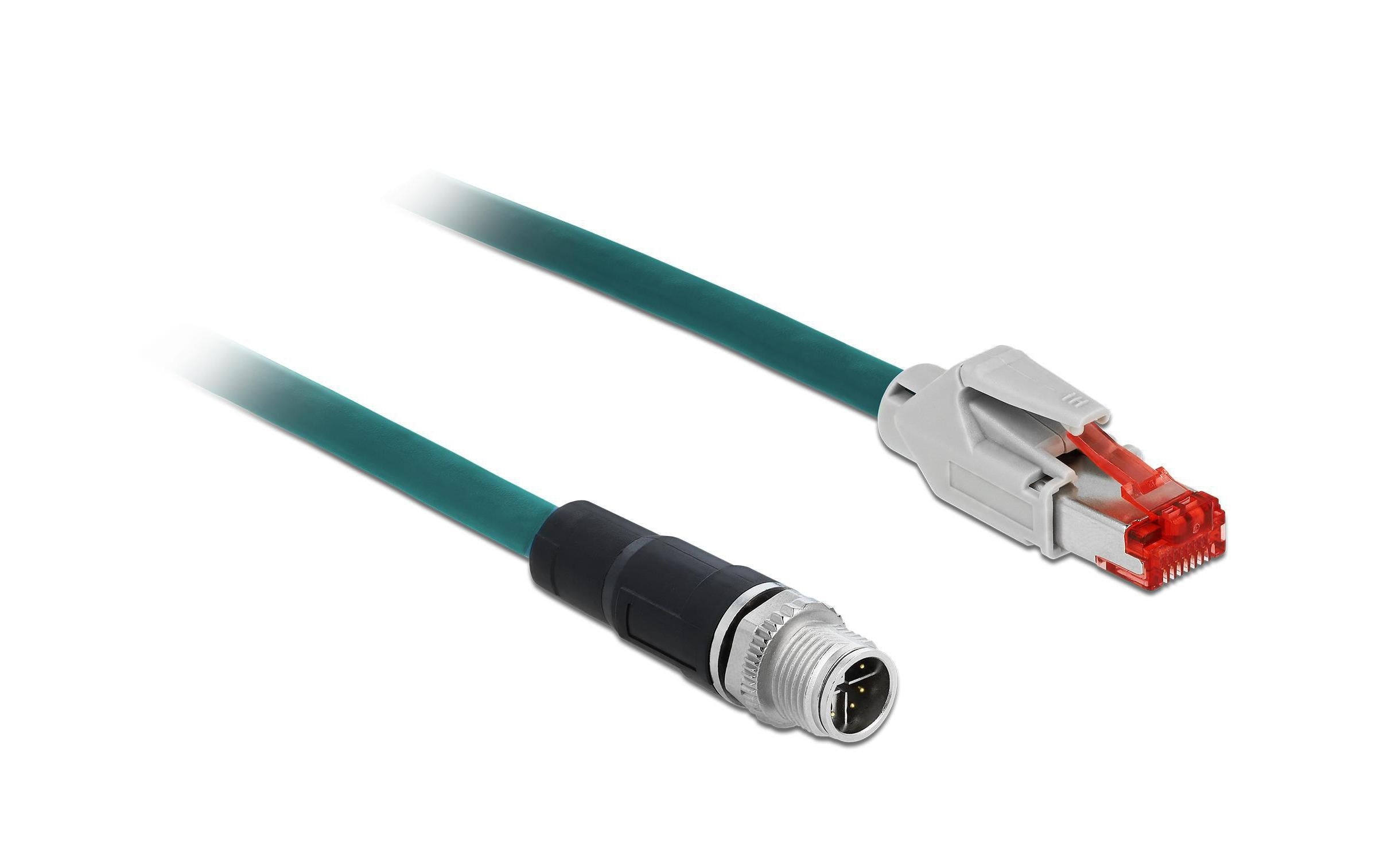 Delock Patchkabel RJ-45 - M12, Cat 5e, SF/UTP, 1 m, Blau