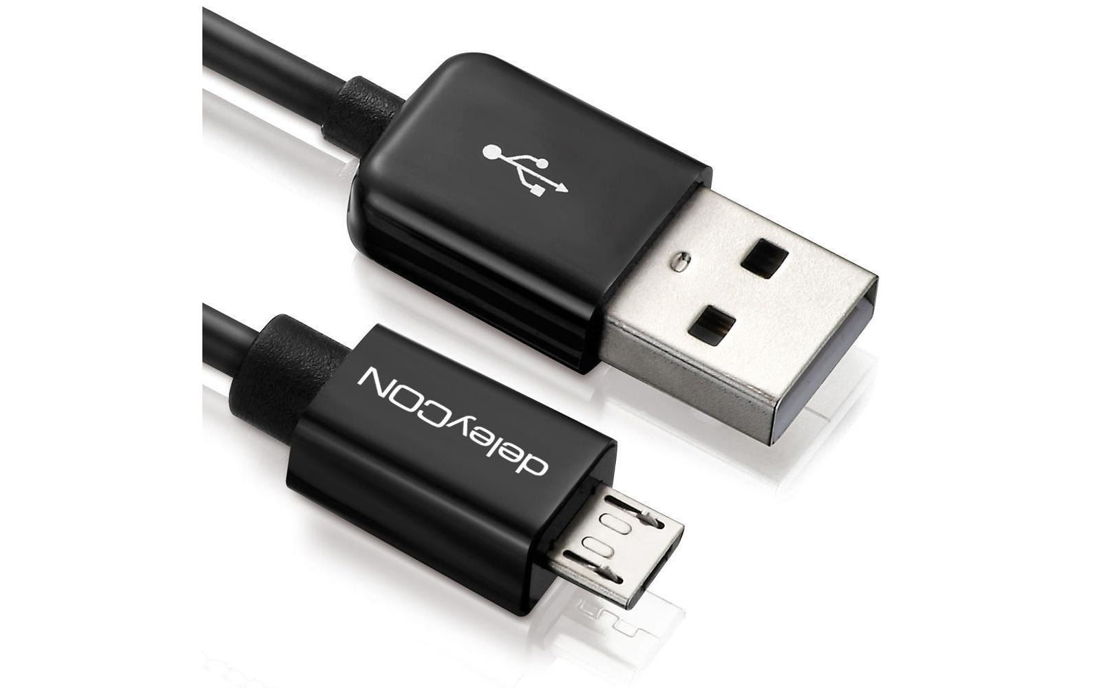 deleyCON USB 2.0-Kabel  USB A - Micro-USB B 2 m