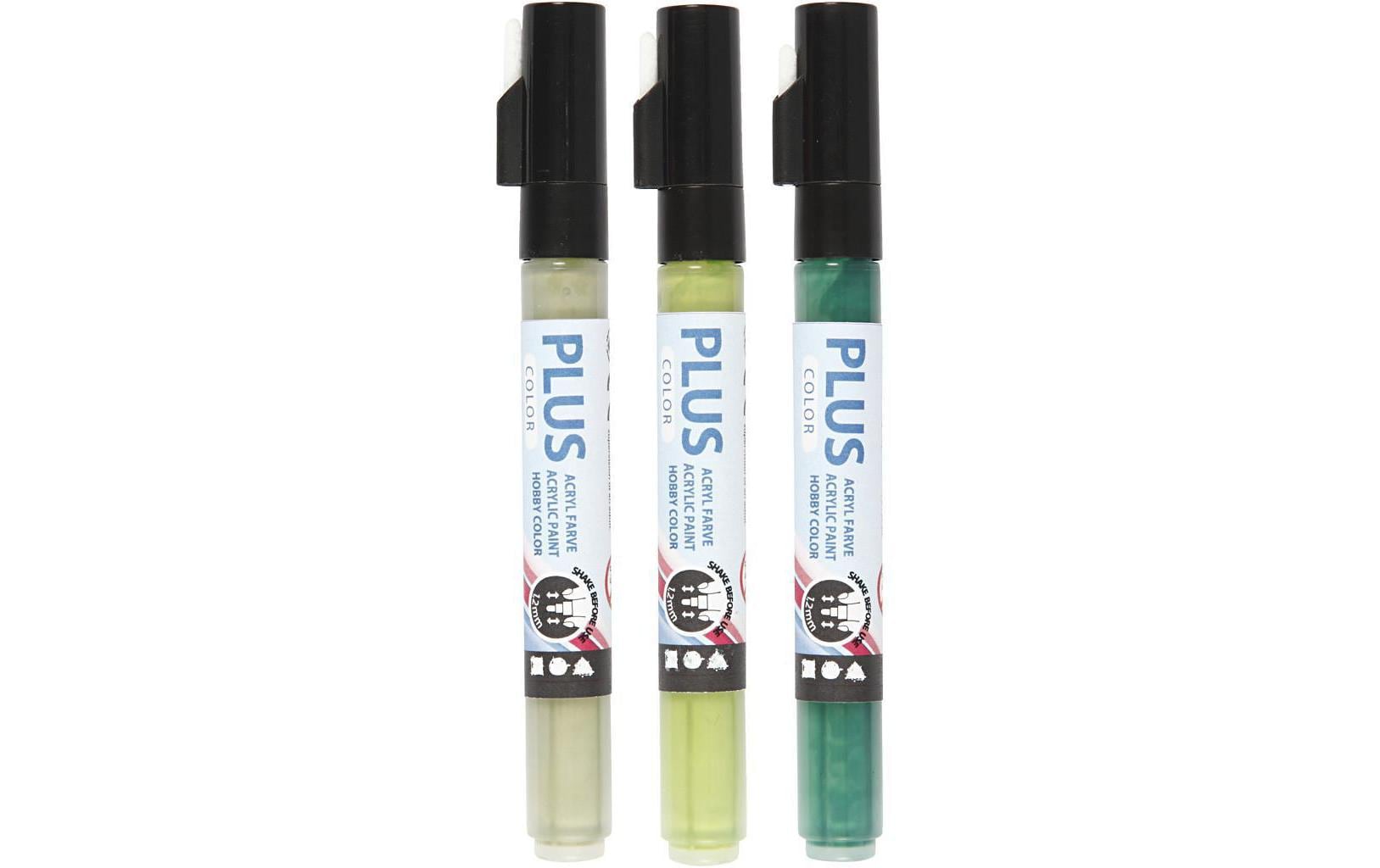 Creativ Company Acrylmarker Plus Color 3er Set, Grüntöne
