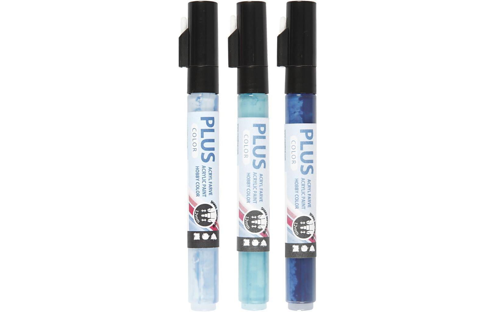 Creativ Company Acrylmarker Plus Color 3er Set, Blautöne
