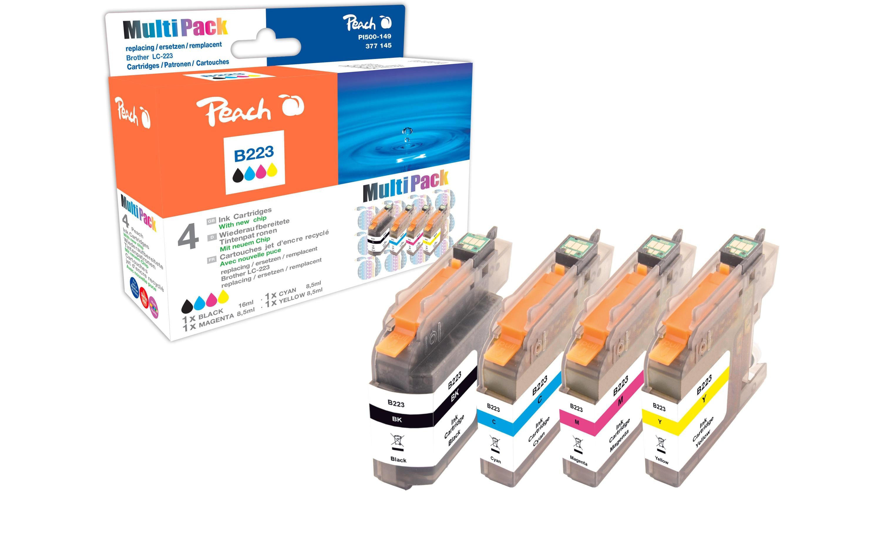 Peach Tintenset Brother LC-223 Multipack