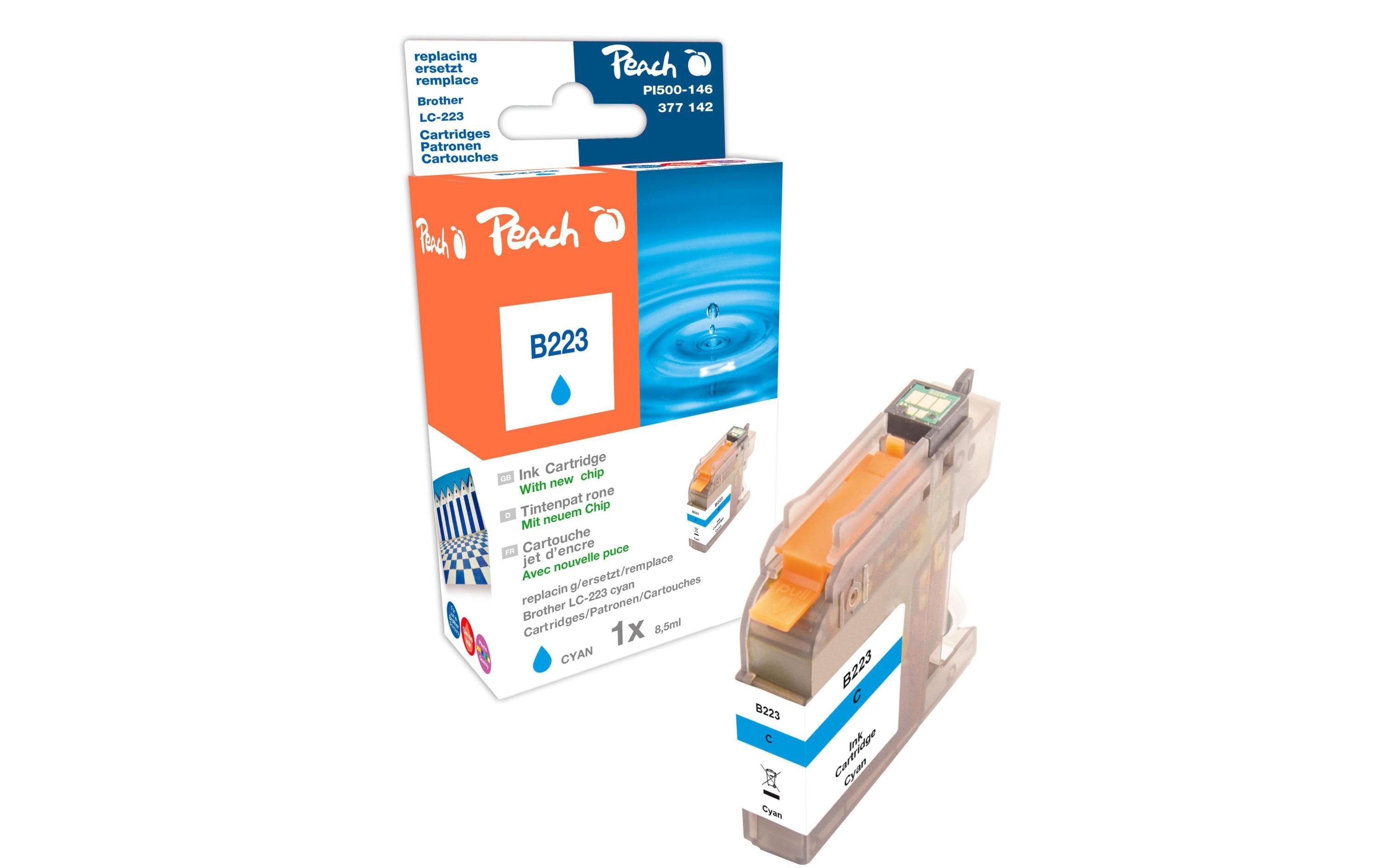 Peach Tinte Brother LC-223c Cyan