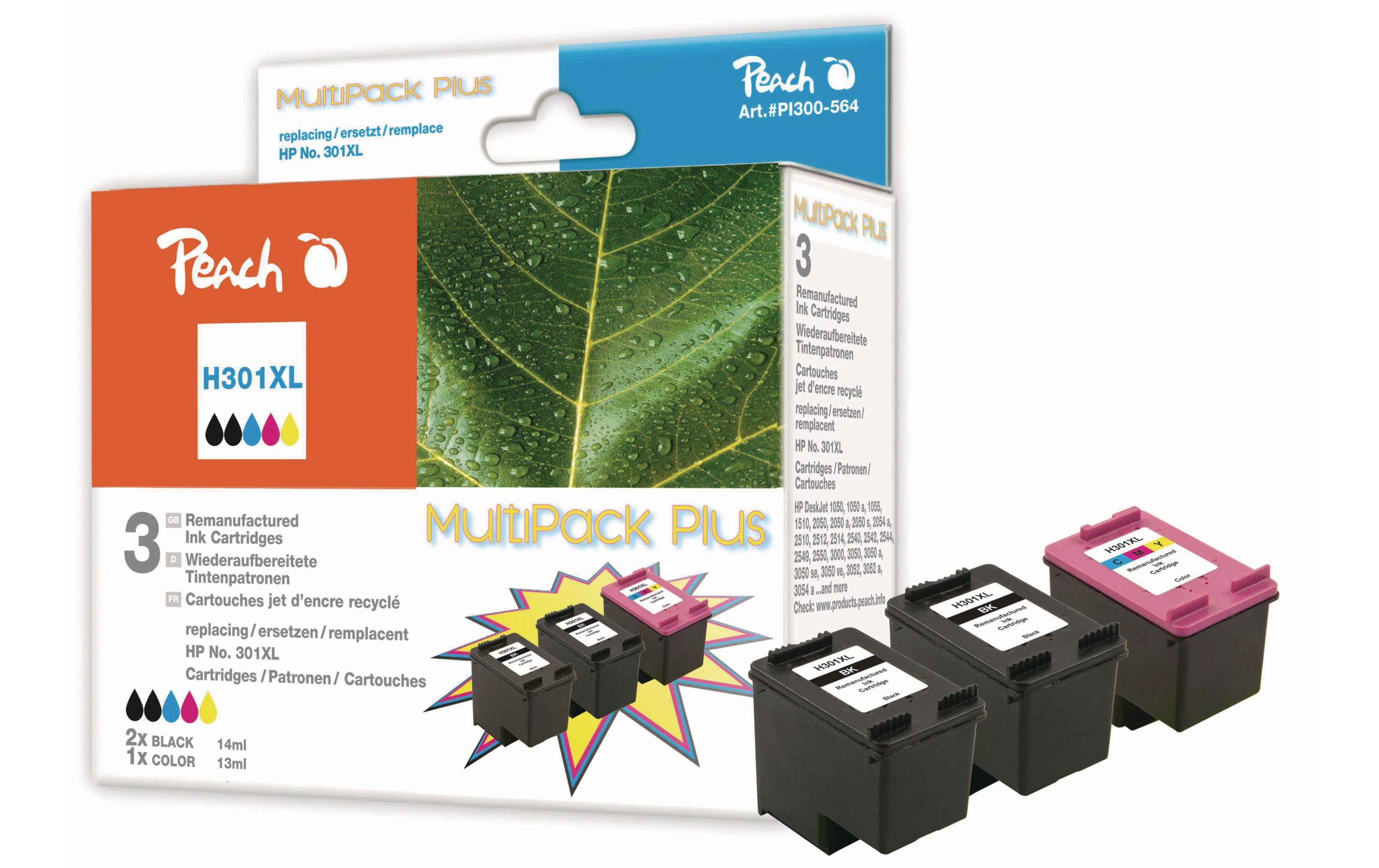 Peach Tintenset HP Nr. 301XL Color, 2x BK