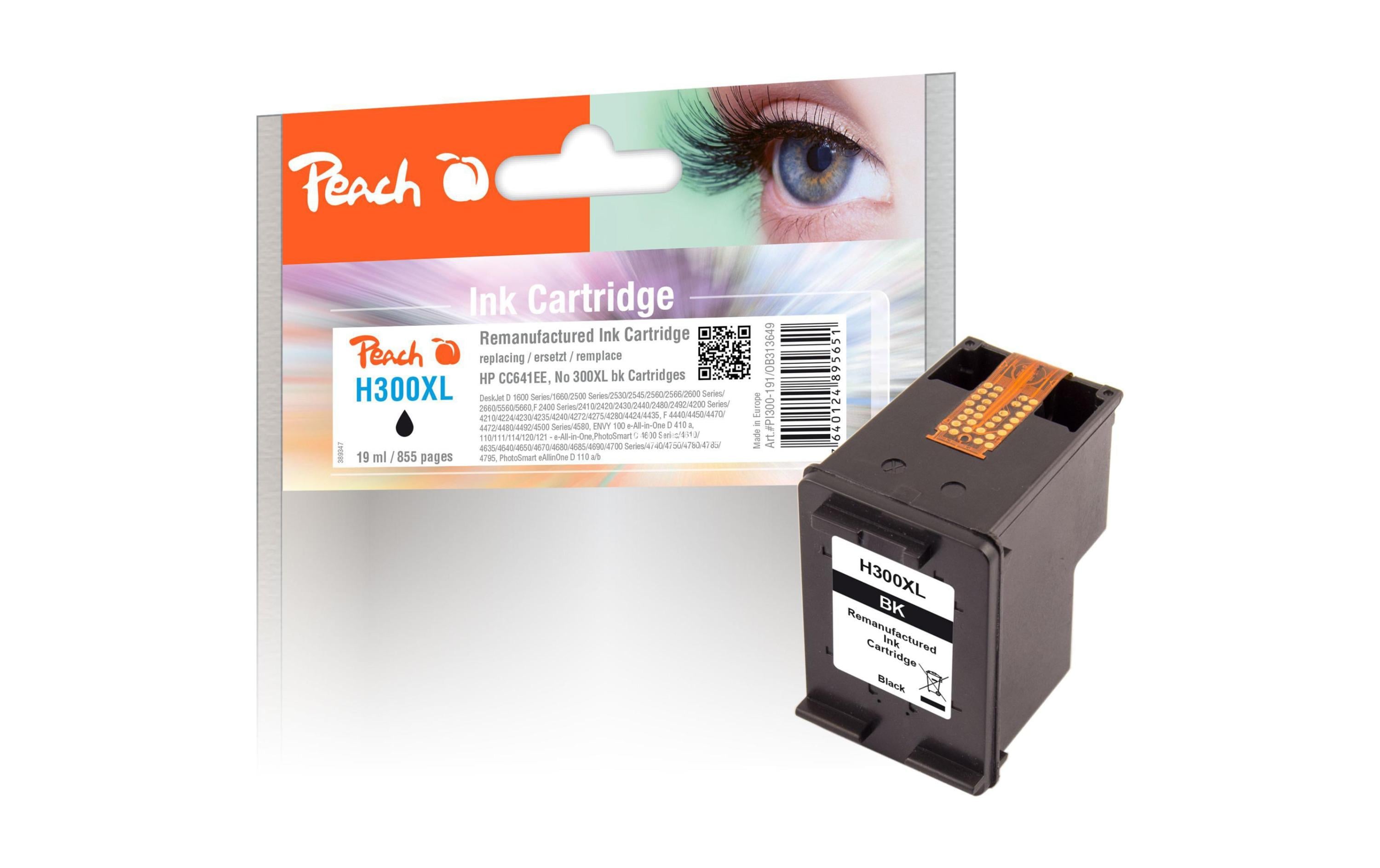 Peach Tinte HP Nr. 300XL (CC641EE) Black