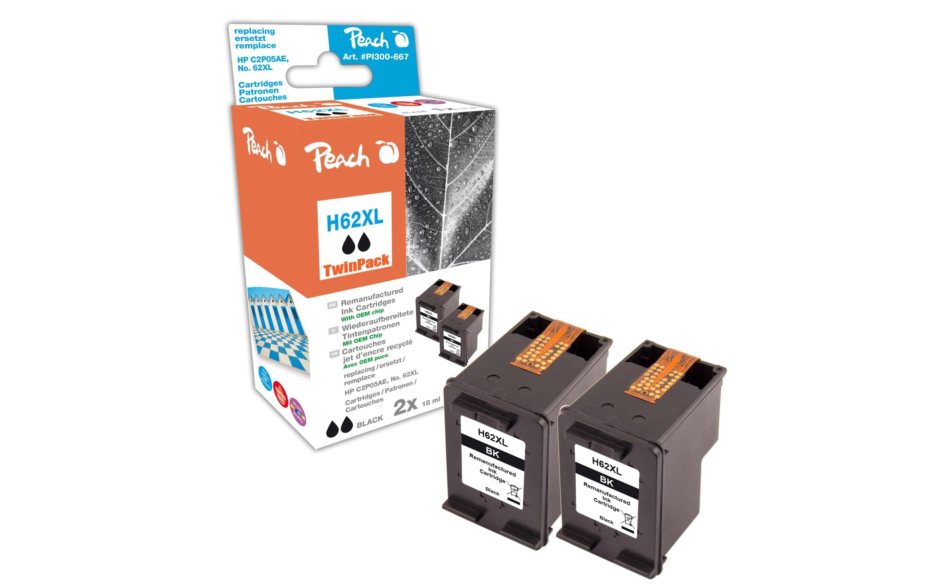 Peach Tinte HP Nr. 62XL (C2P05AE) Black