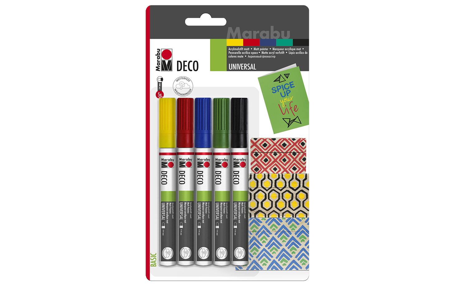 Marabu Acrylmarker Deco Painter 2 - 4 mm, 5 Stück