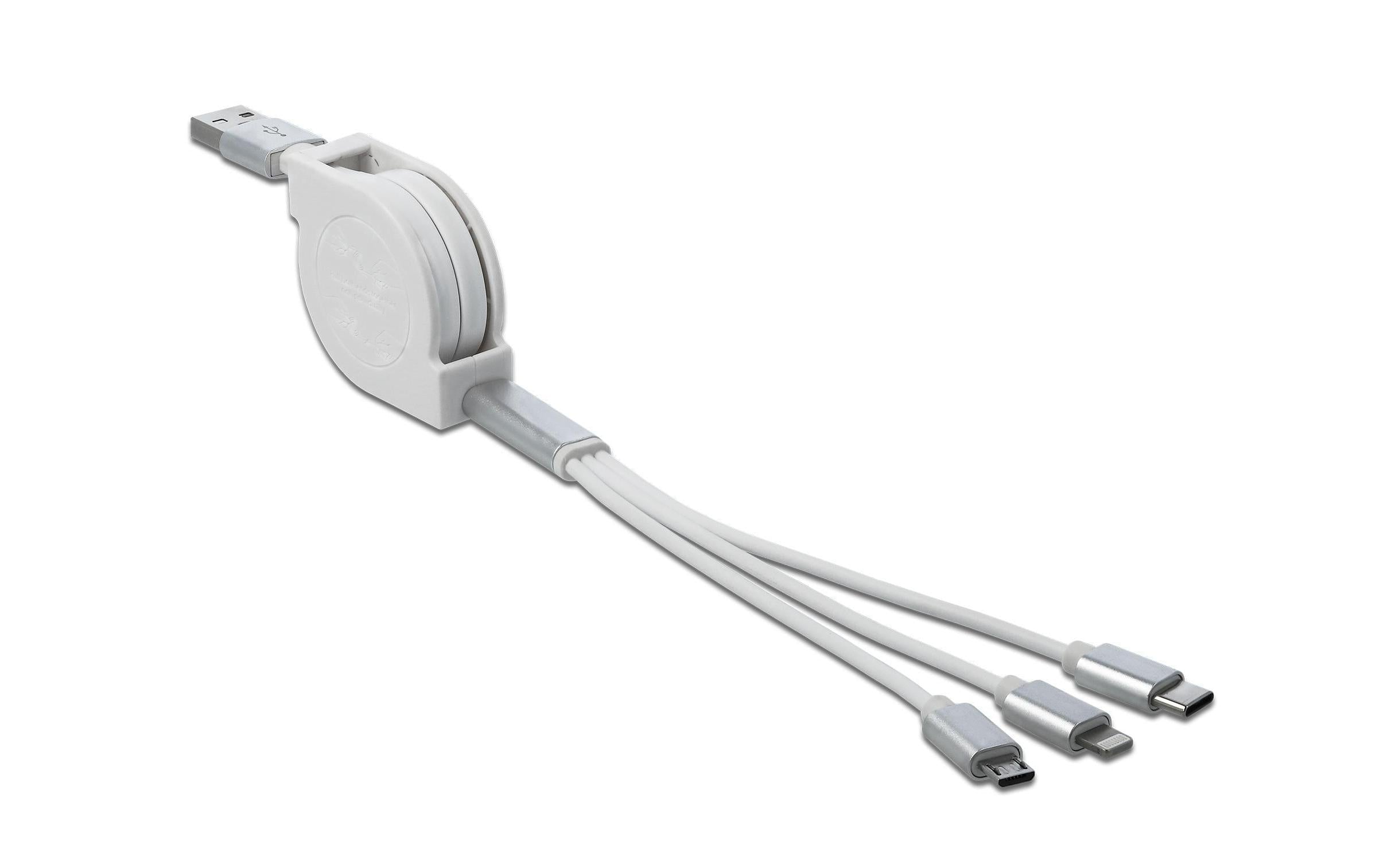 Delock USB 2.0-Kabel USB A – Lightning/Micro-USB B/USB C 0.82 m