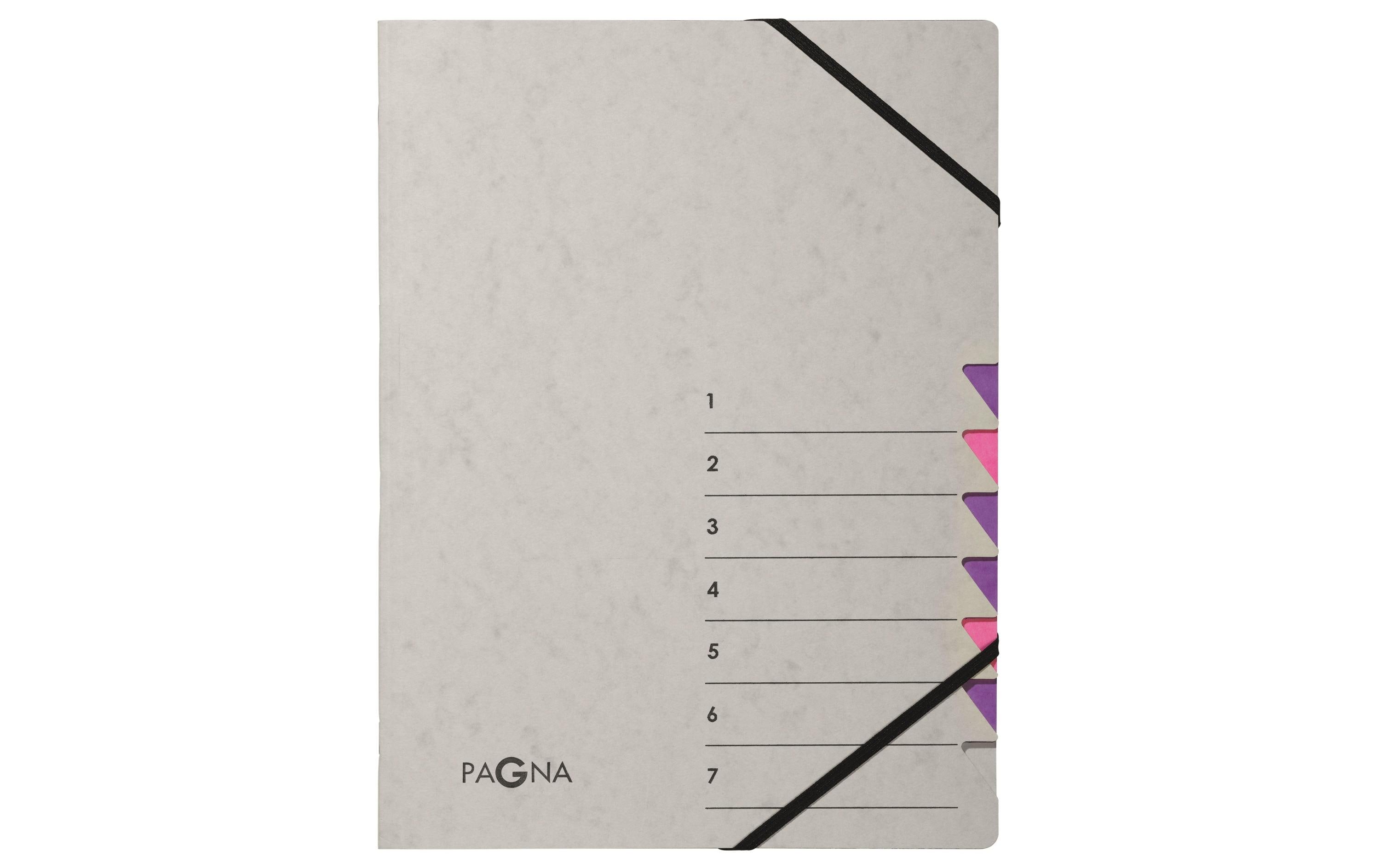 Pagna Ordnungsmappe A4 Easy Grey Grau; Lila, 7 Fächer