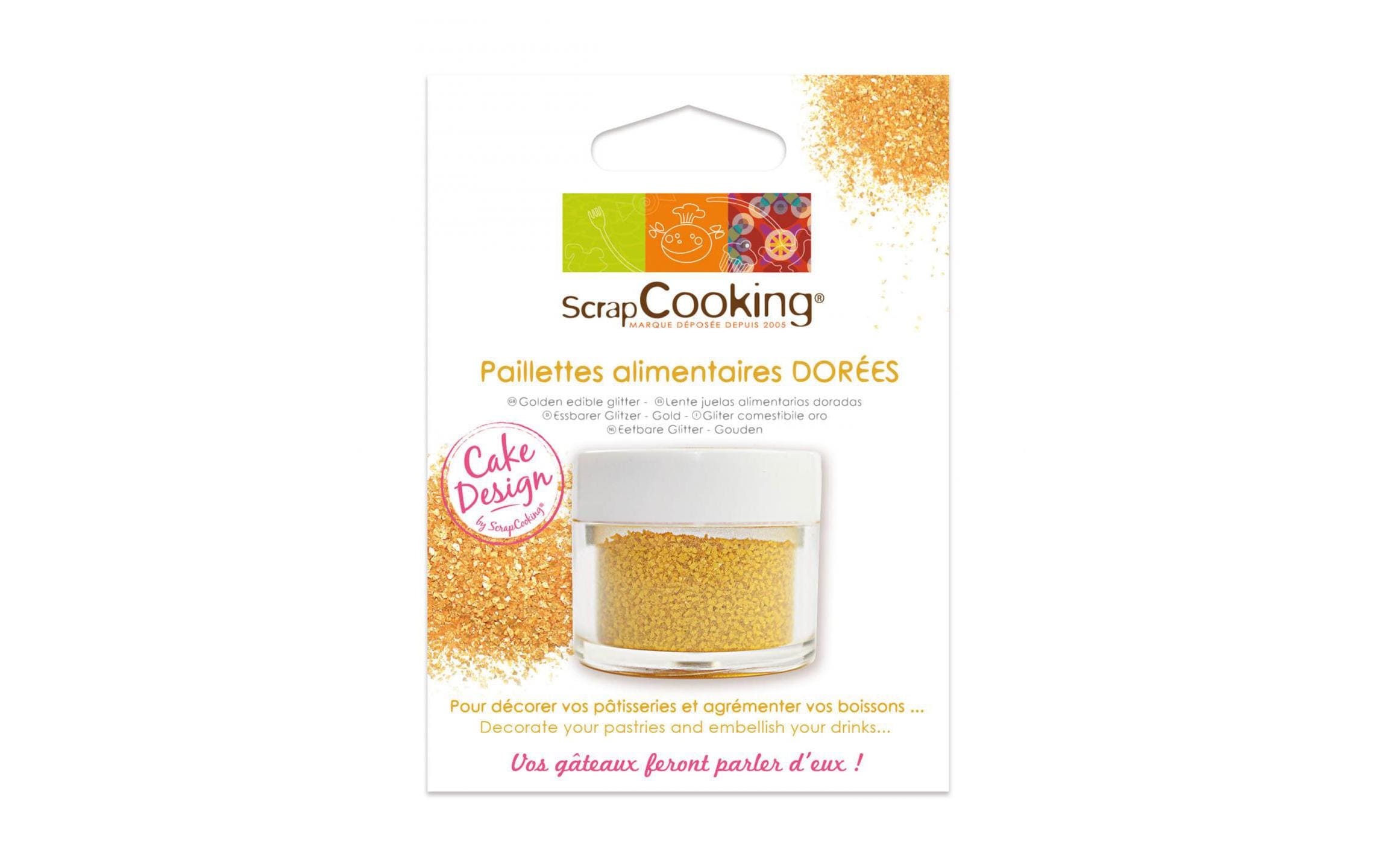 ScrapCooking Lebensmitteldeko Pailetten Gold 5 g