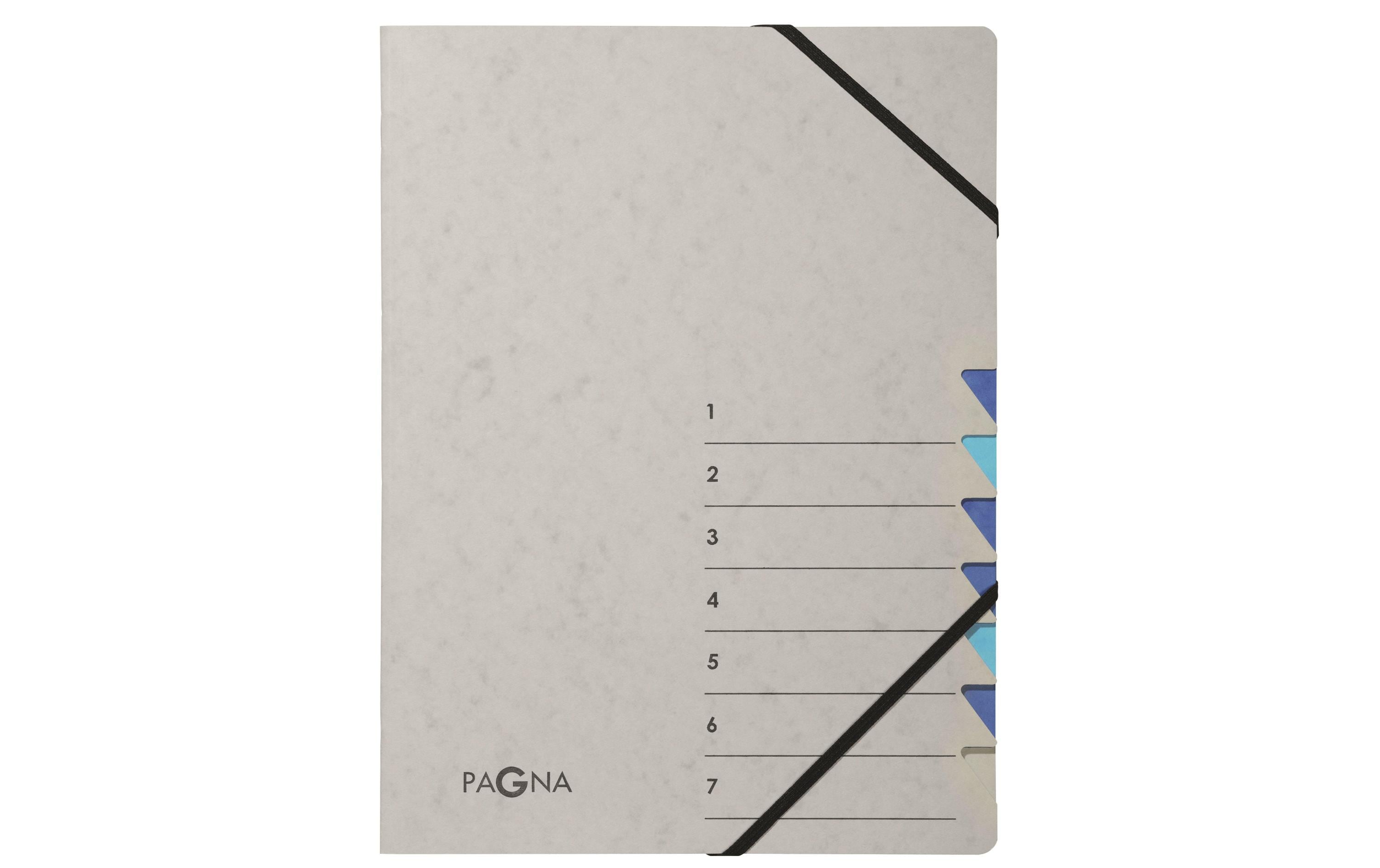 Pagna Ordnungsmappe A4 Easy Grey Grau; Blau, 7 Fächer