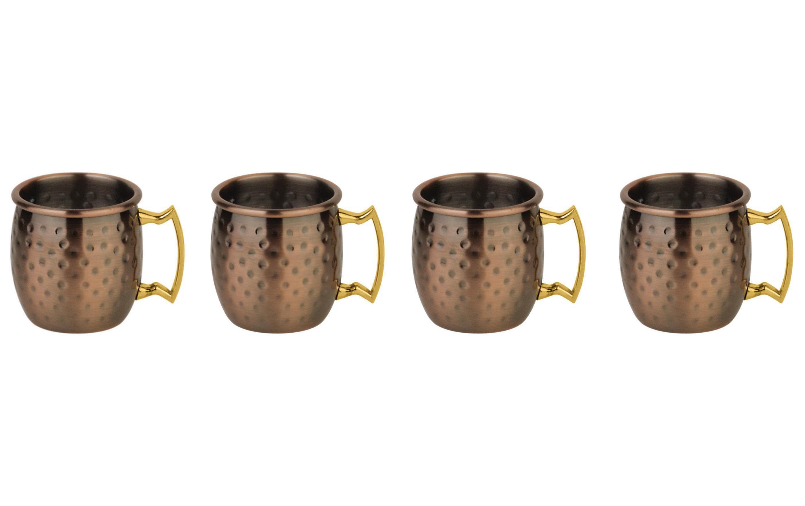 Paderno Shotbecher Moscow Mule Mini 60 ml, 4 Stück, Messing/Kupfer