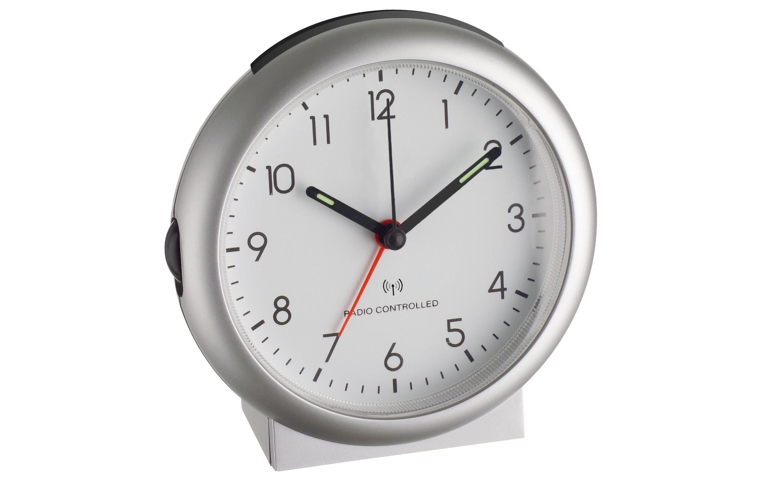 TFA Dostmann Funkwecker Silber