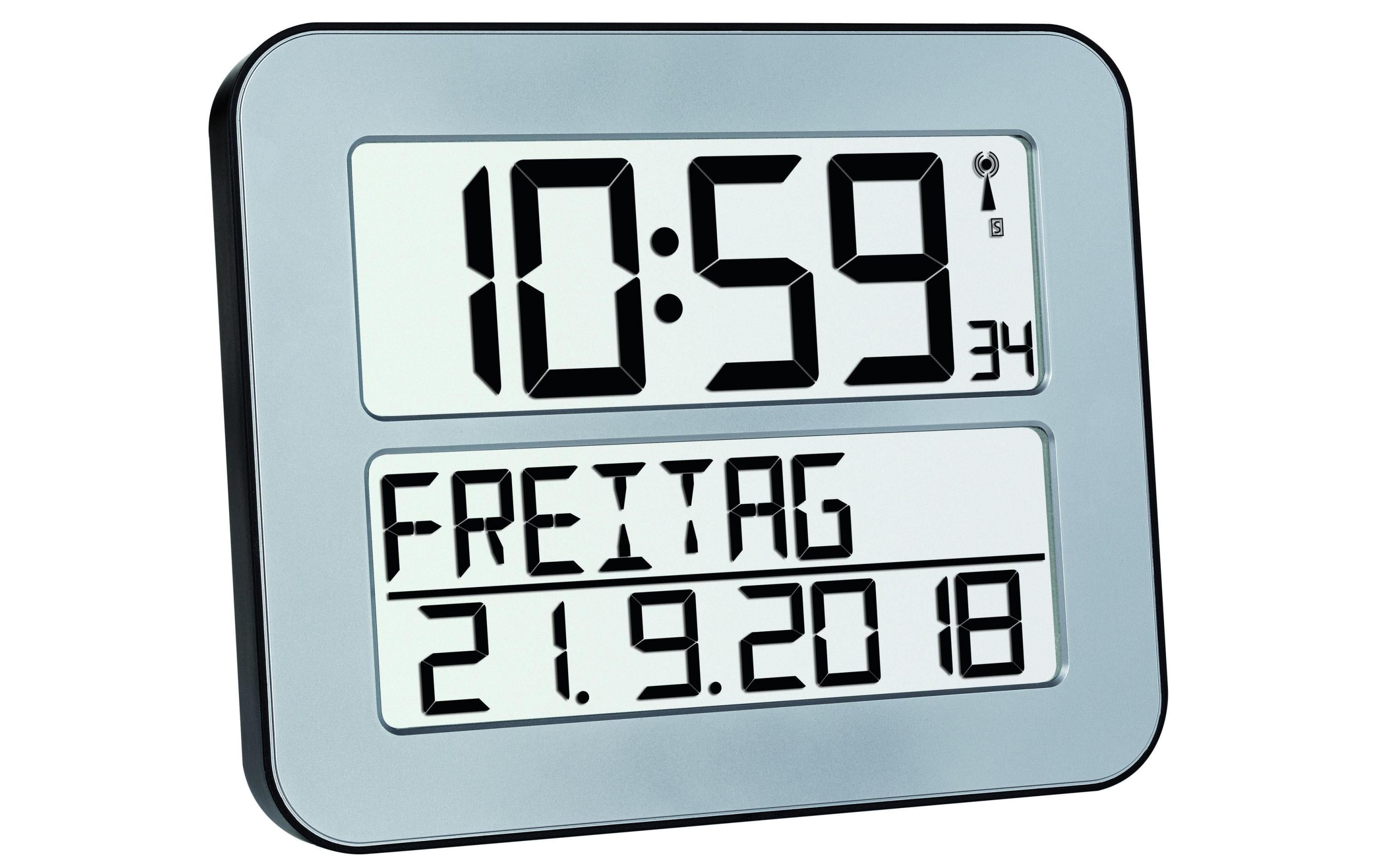 TFA Dostmann Funk-Wanduhr Timeline Max Silber