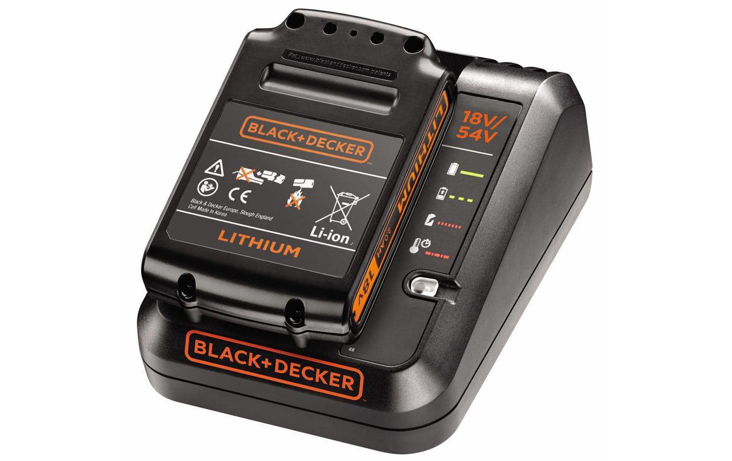 BLACK+DECKER Akku und Ladegerät Starter-Kit, 18 V 2A Ladegerät + 2.0 Ah