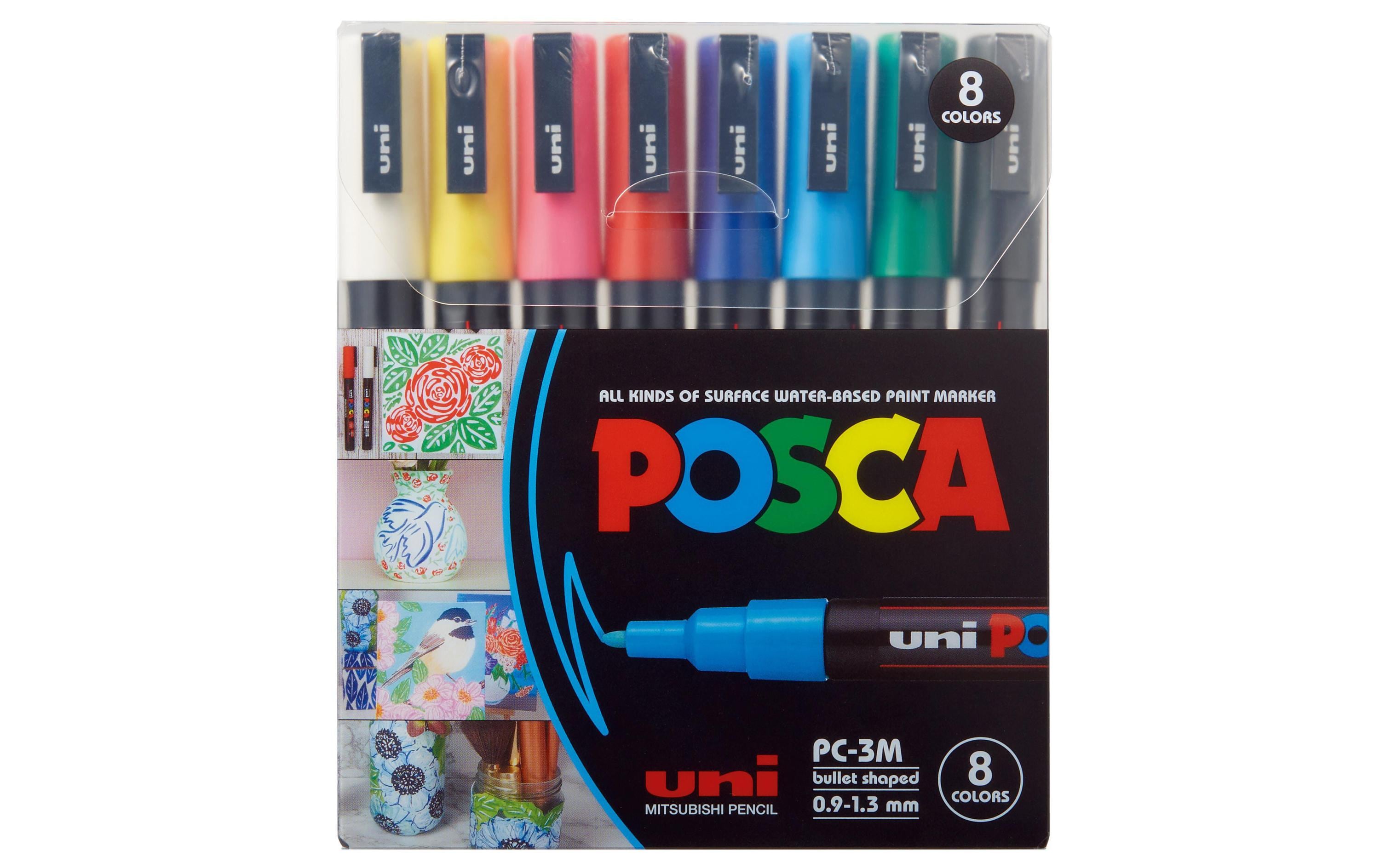 Uni Permanent-Marker POSCA 0.9 - 1.3 mm, 8 Stück