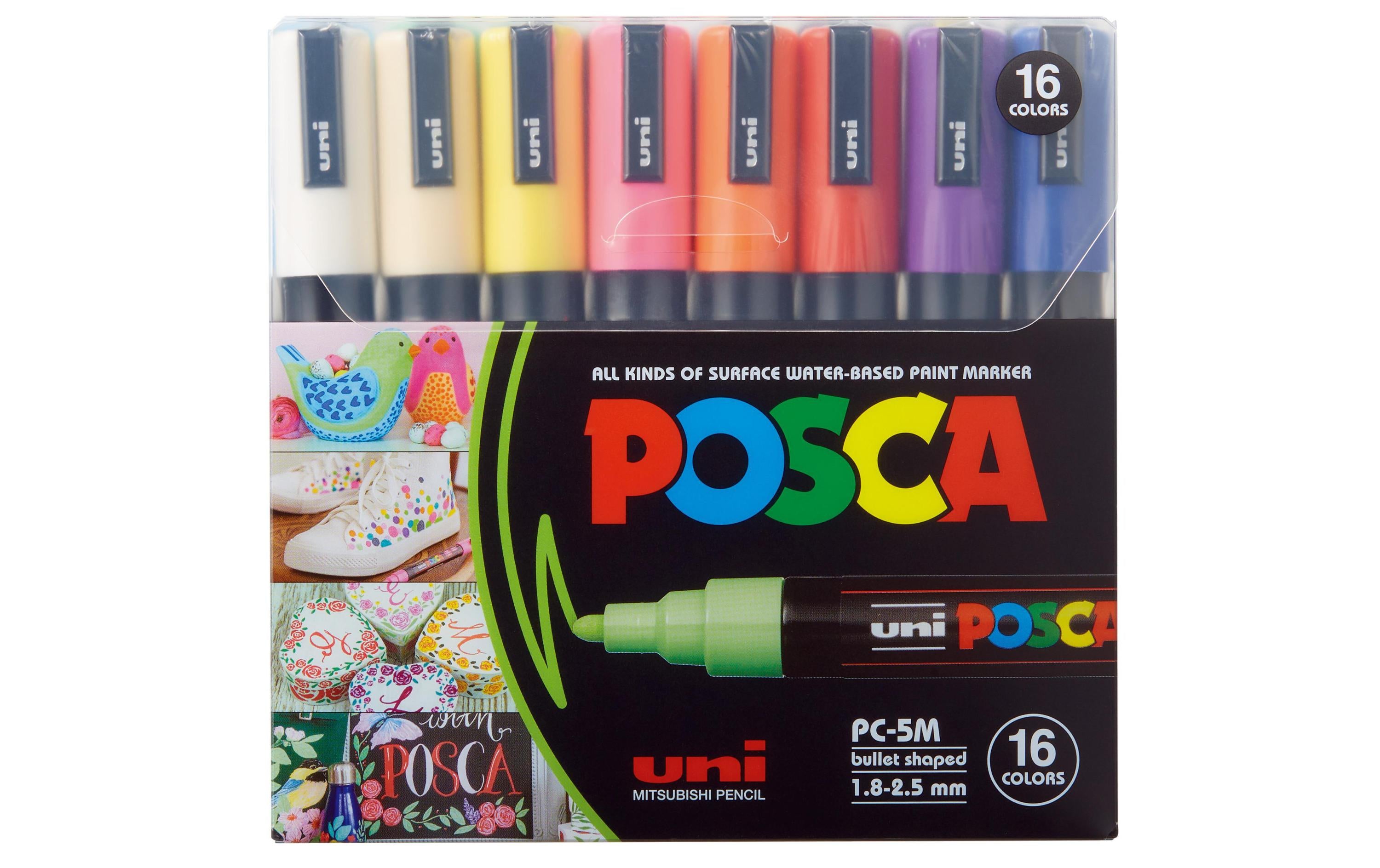 Uni Permanent-Marker POSCA 1.8 - 2.5 mm, 16 Stück