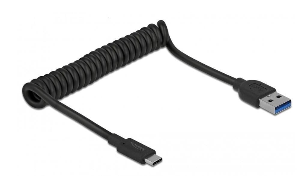 Delock USB 3.0-Spiralkabel 10Gbps USB A - USB C 0.7 m