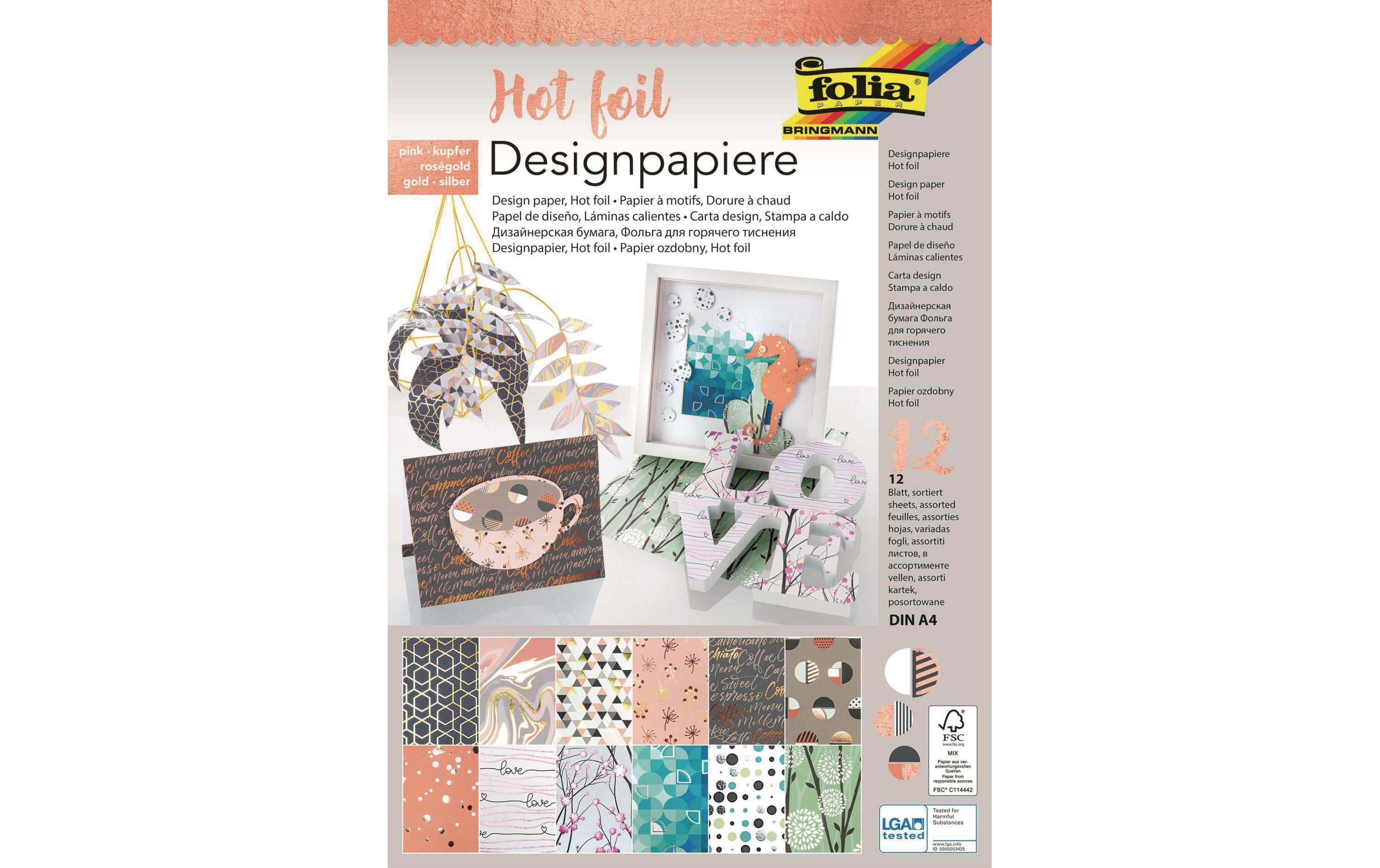 Folia Designpapier Hot foil 3 A4, 12 Blatt