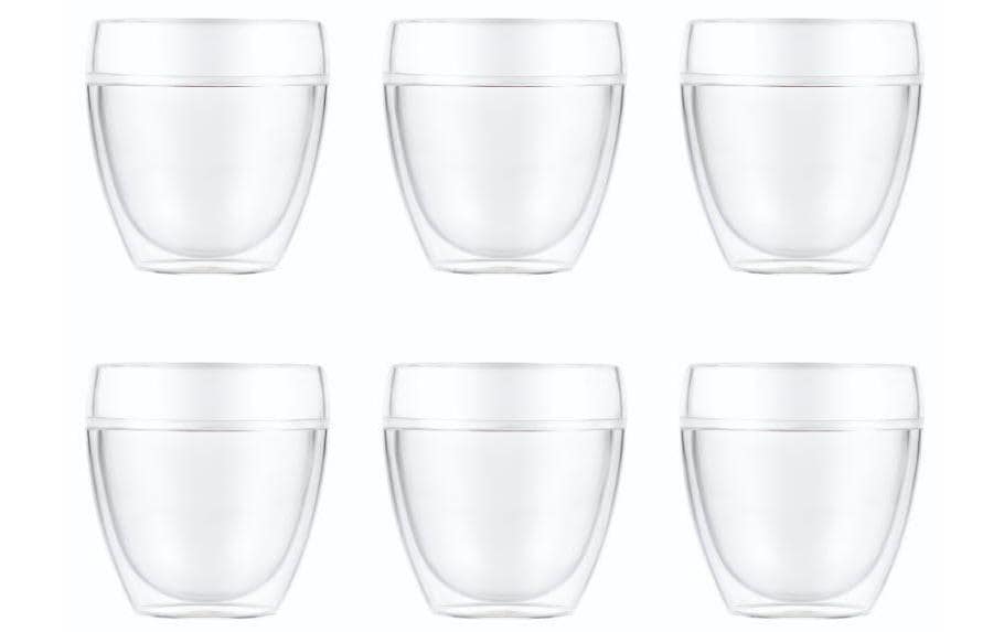 Bodum Thermobecher Pavina Outdoor 250 ml, 6 Stück, Transparent