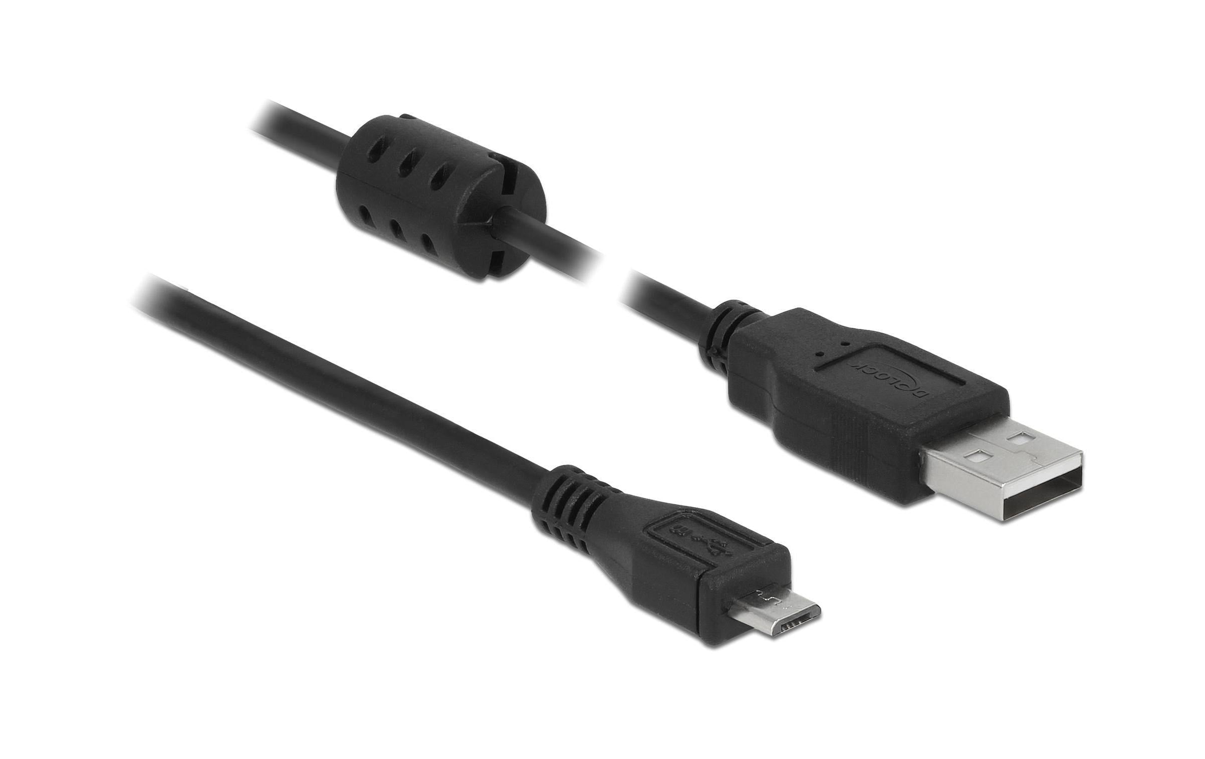 Delock USB 2.0-Kabel mit Ferritkern USB A - Micro-USB B 1.5 m