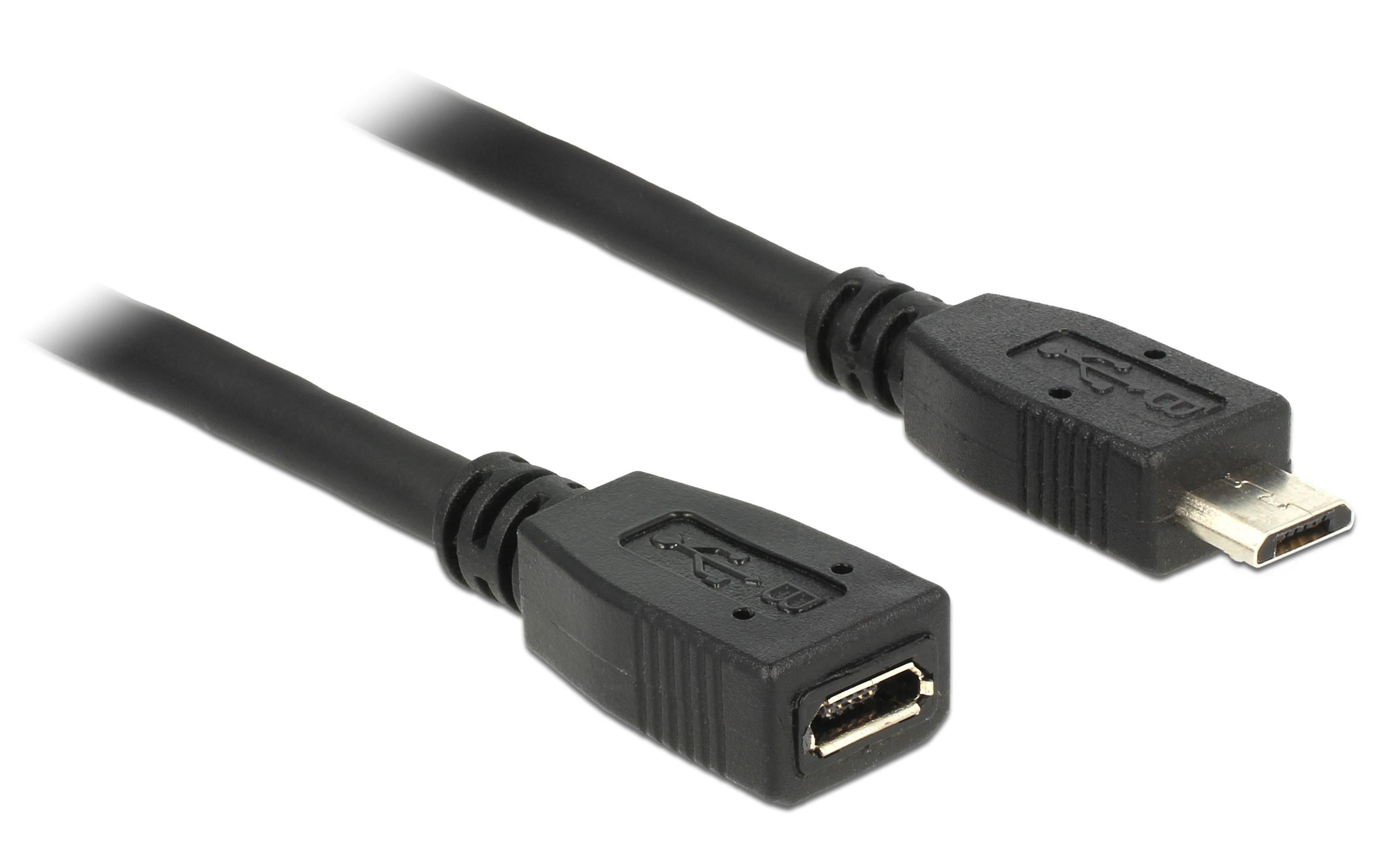 Delock USB 2.0-Verlängerungskabel  Micro-USB B - Micro-USB B 1 m