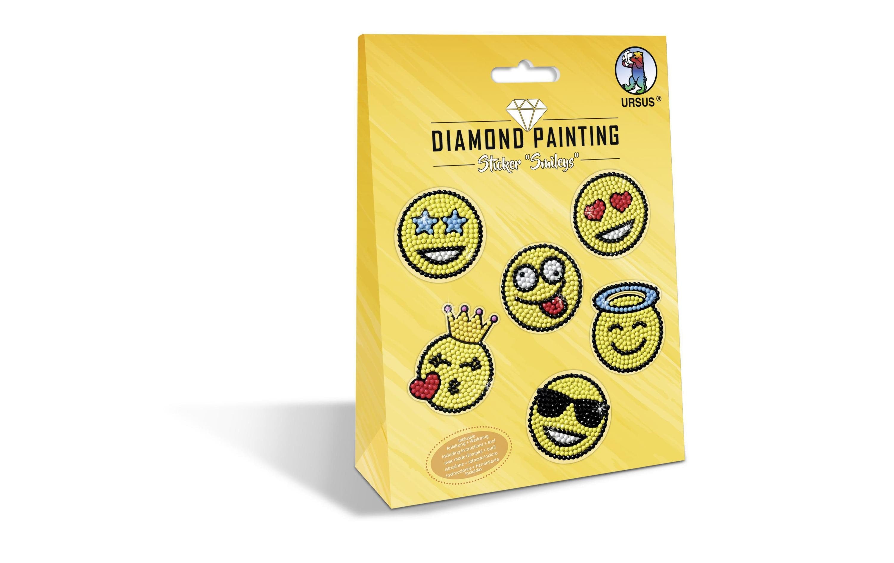URSUS Motivsticker Diamond Painting Smileys Gelb  1 Stück