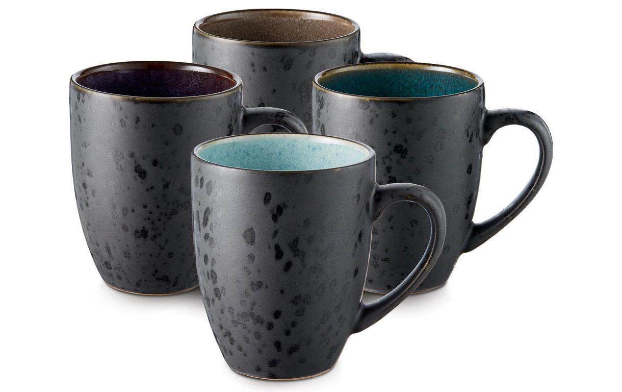 Bitz Kaffeetasse 300 ml, 4 Stück, Schwarz/Mehrfarbig