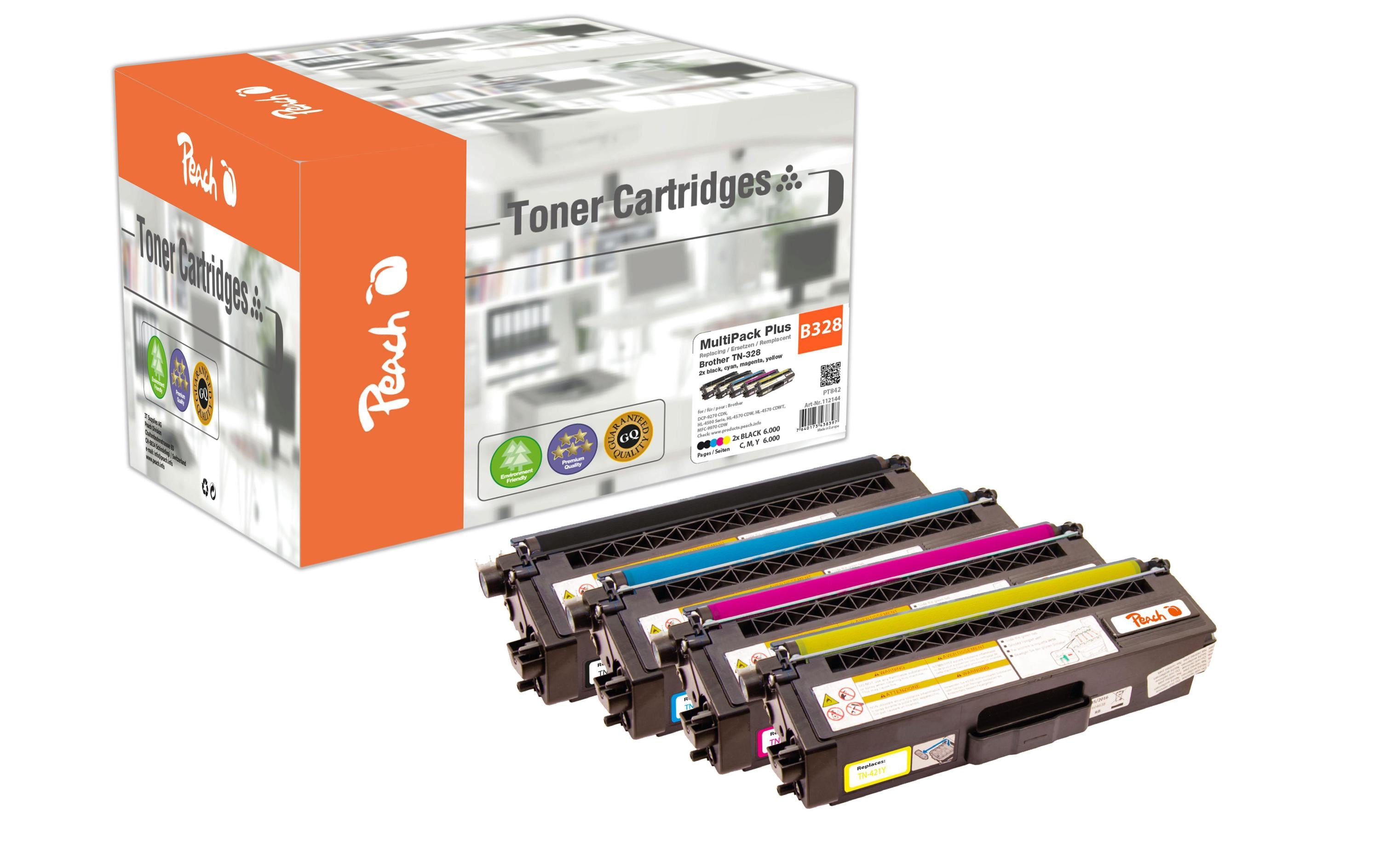Peach Toner Brother TN-328 2x Black, 1x Cyan, Magenta, Yellow