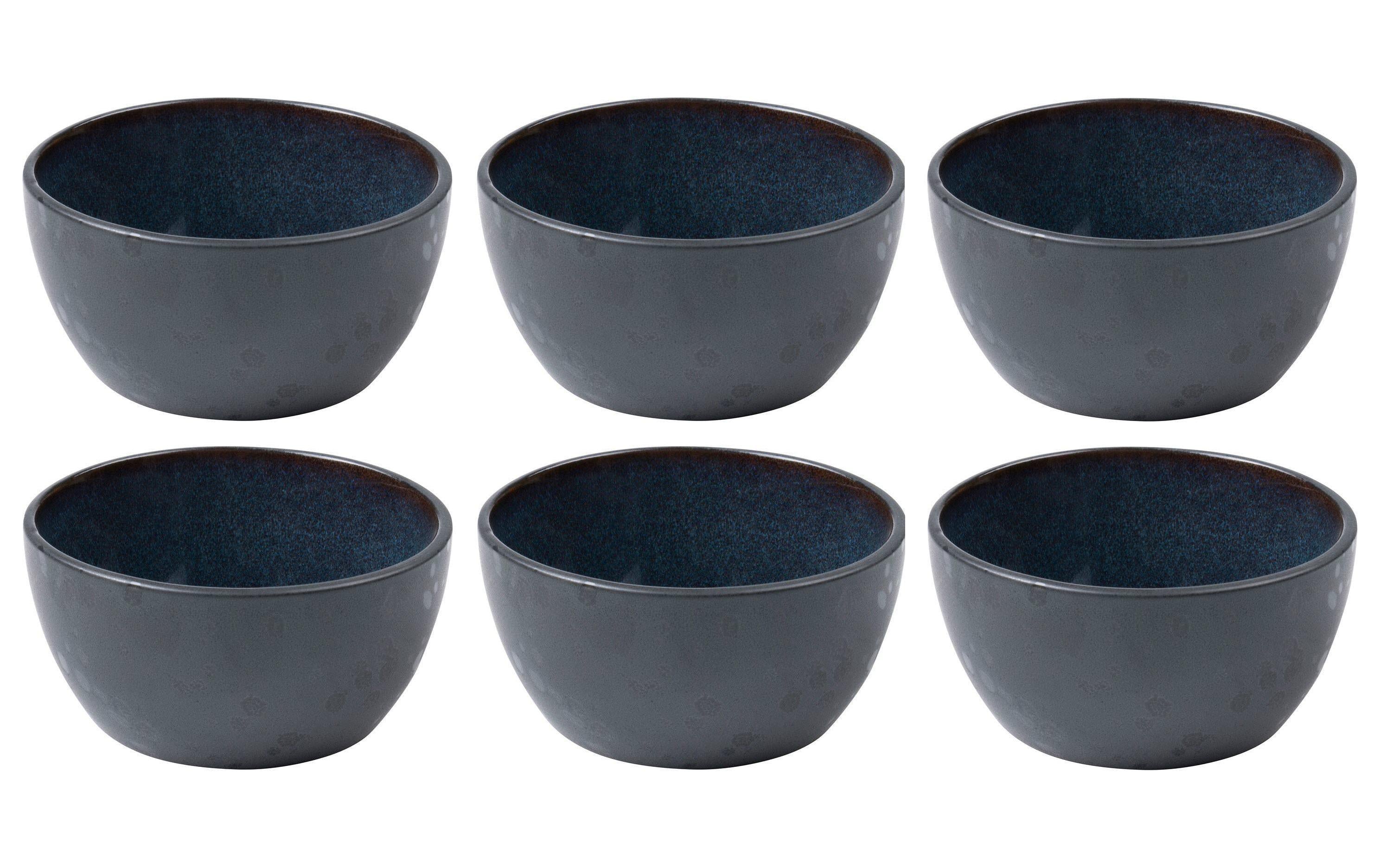 Bitz Snackschale 10 cm, 6 Stück, Schwarz/Dunkelblau