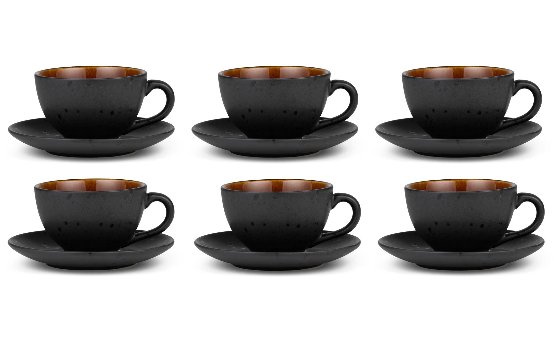 Bitz Kaffeetasse 240 ml, 6 Stück, Braun/Schwarz
