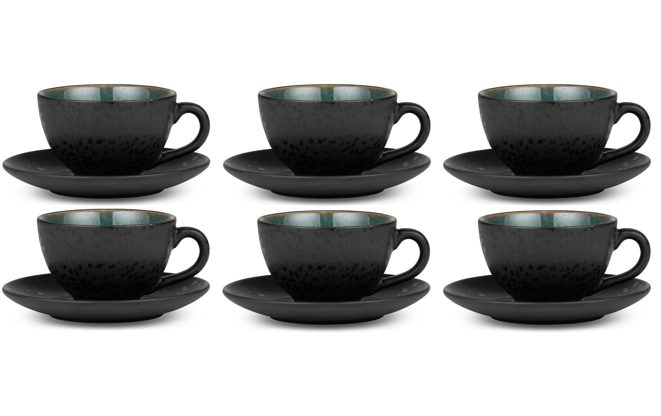 Bitz Kaffeetasse 240 ml, 6 Stück, Grün/Schwarz