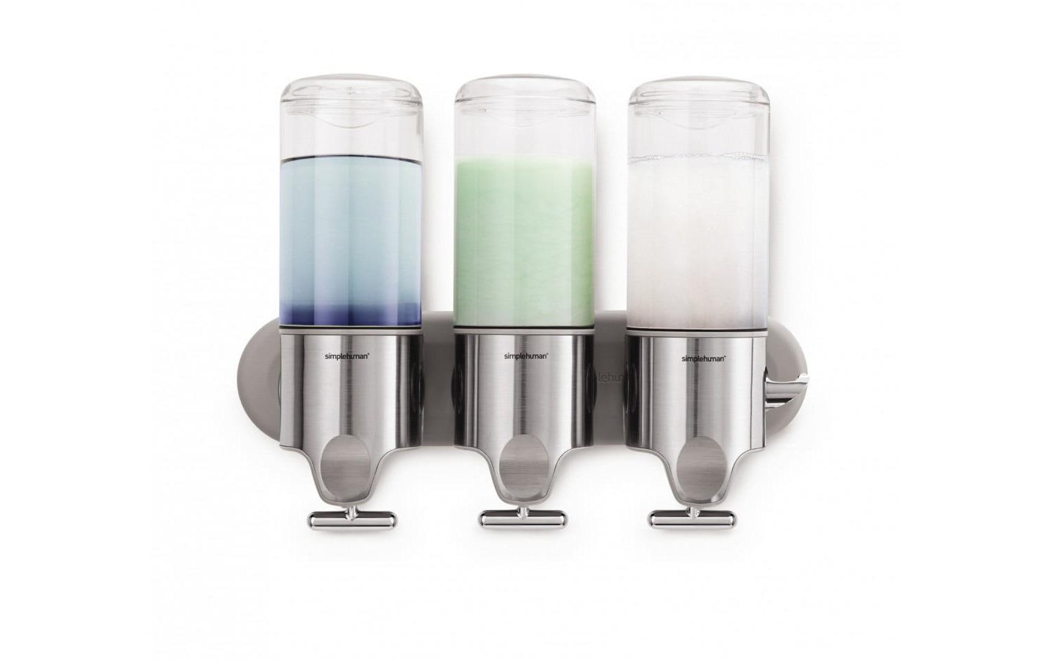Simplehuman Dreifachspender 444 ml, Silber/Transparent