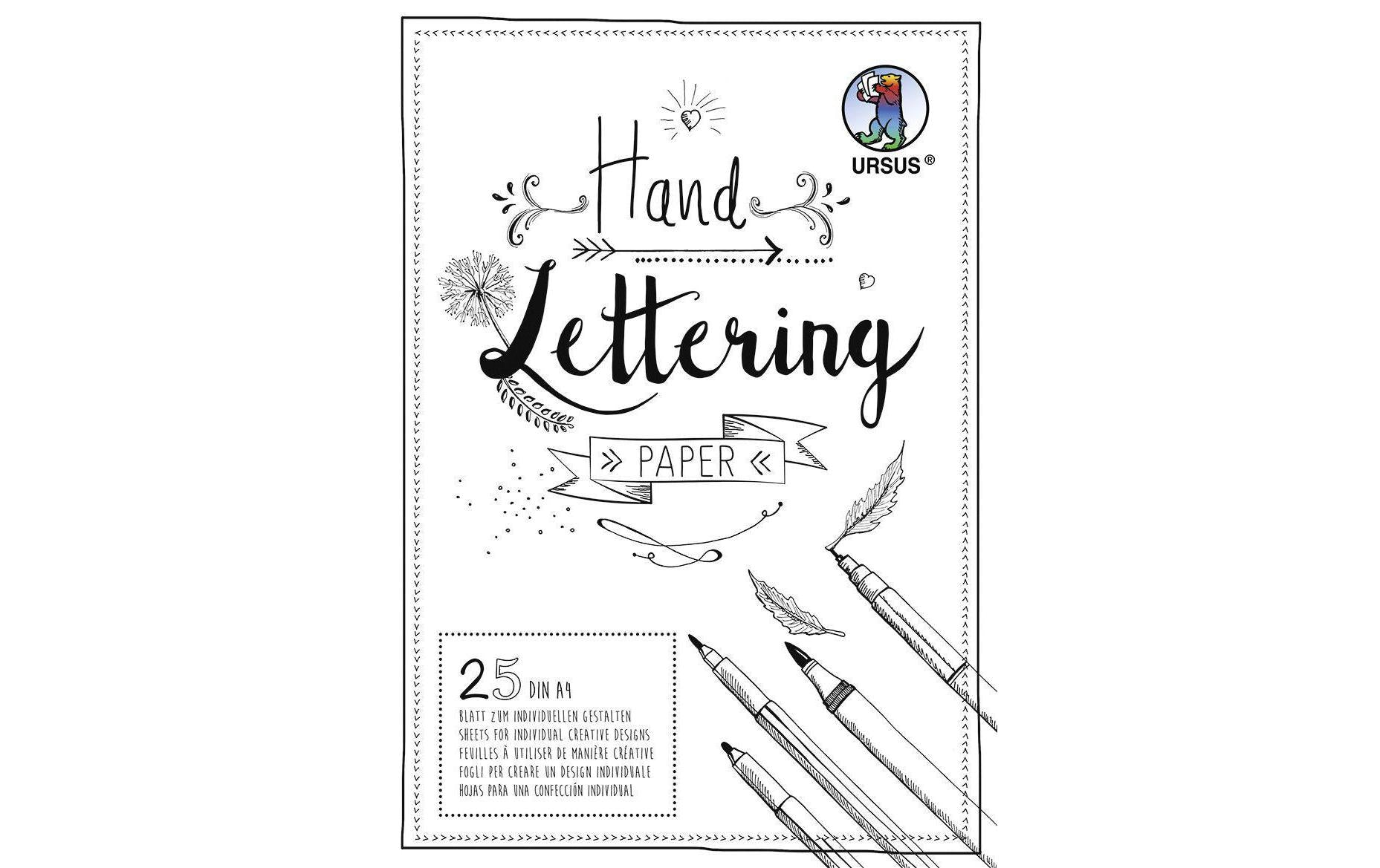 URSUS Zeichenblock Handlettering  A4, 200 g/m², 25 Blatt, Weiss