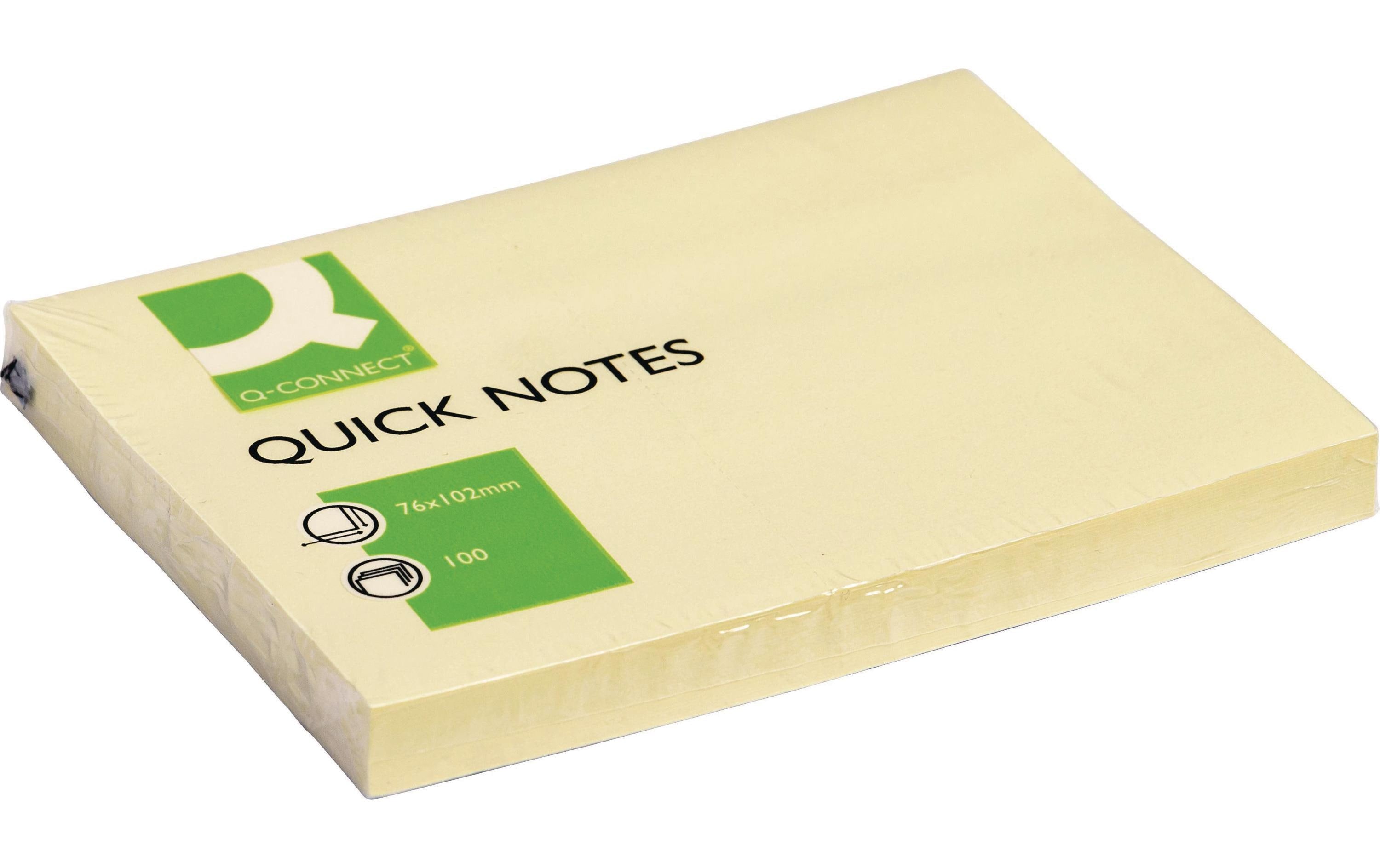 CONNECT Notizzettel Quick Notes 76 x 102 mm, Gelb