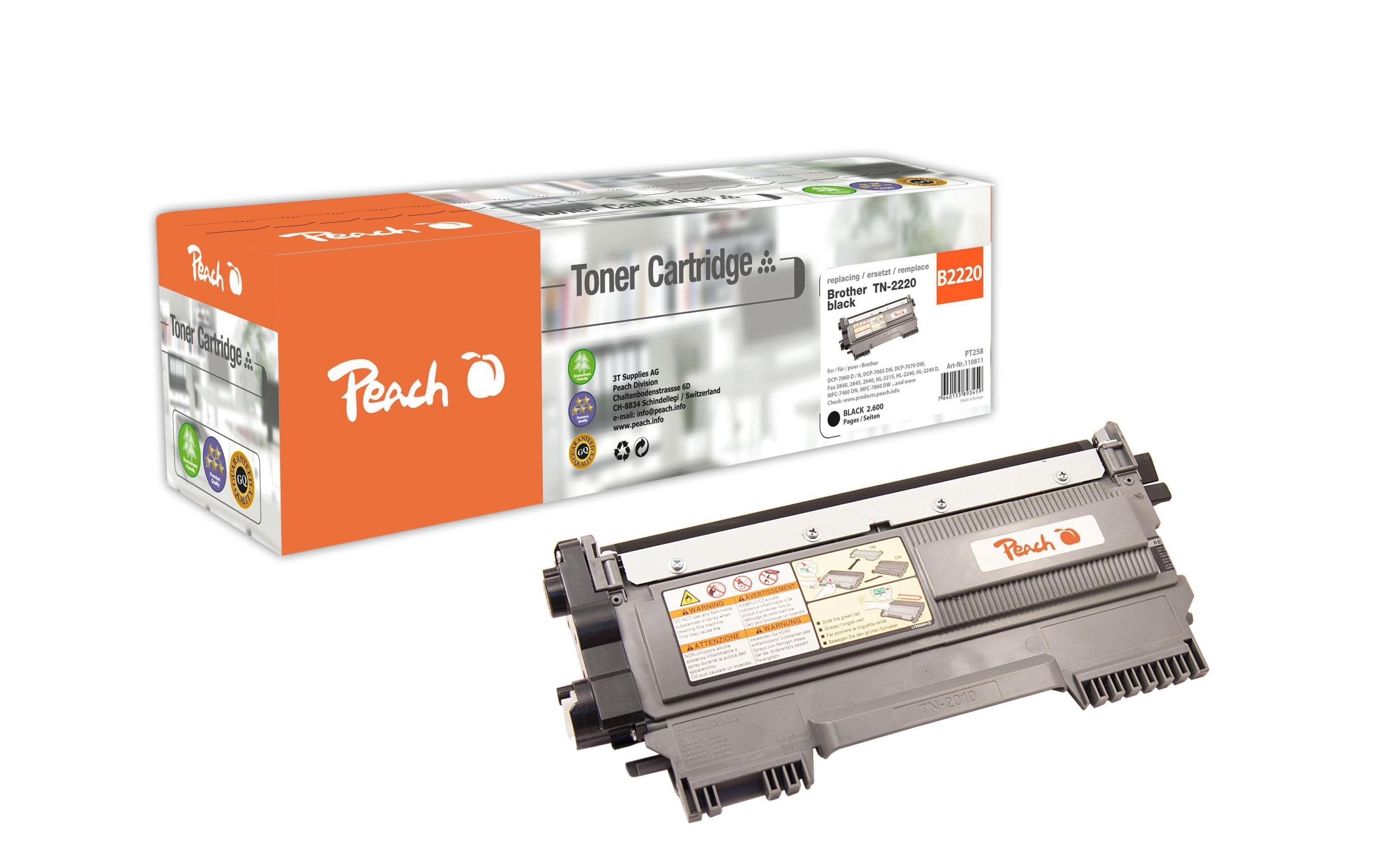 Peach Toner Brother TN-2220 Black