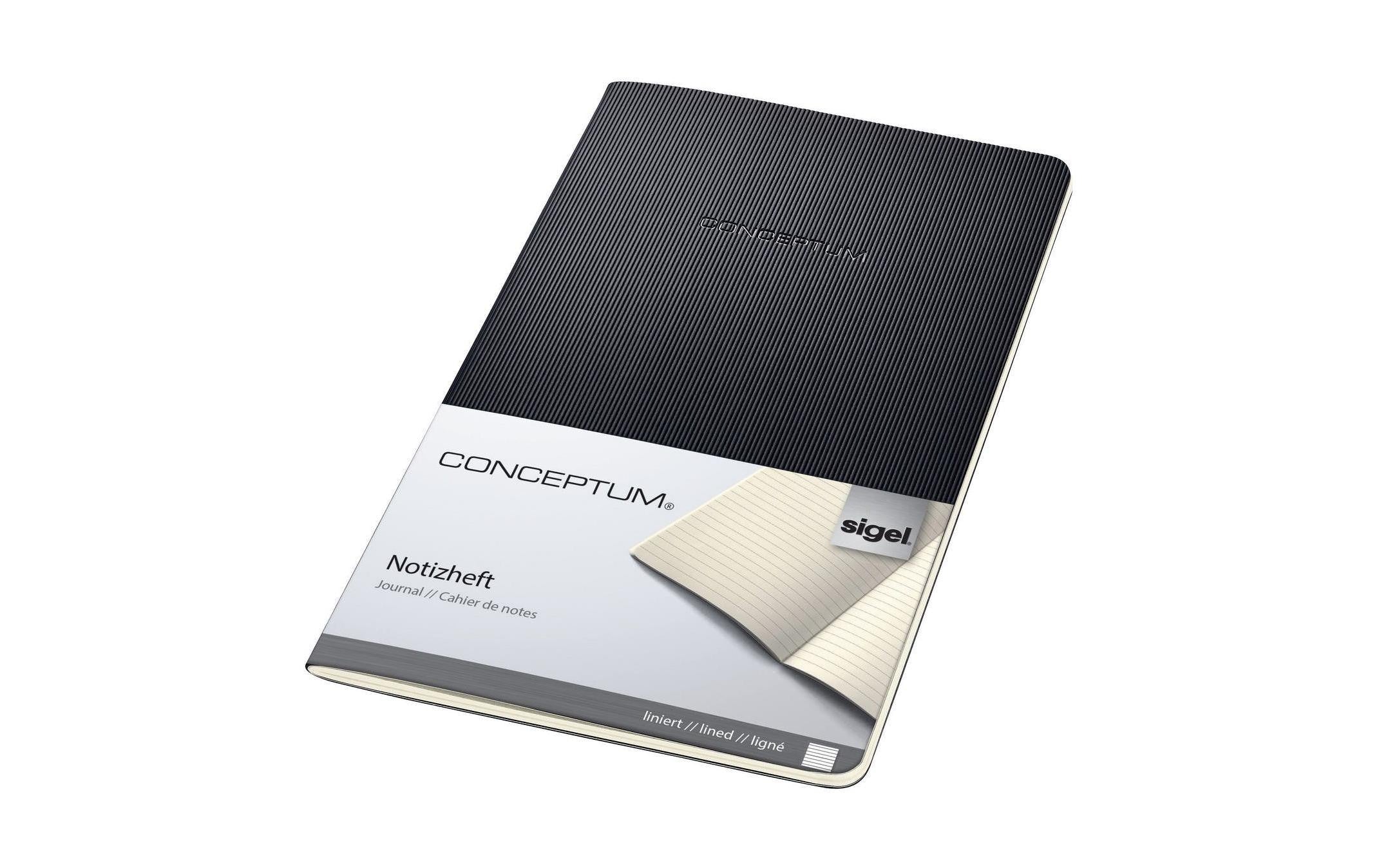 Sigel Notizheft Conceptum A5, Liniert, Schwarz