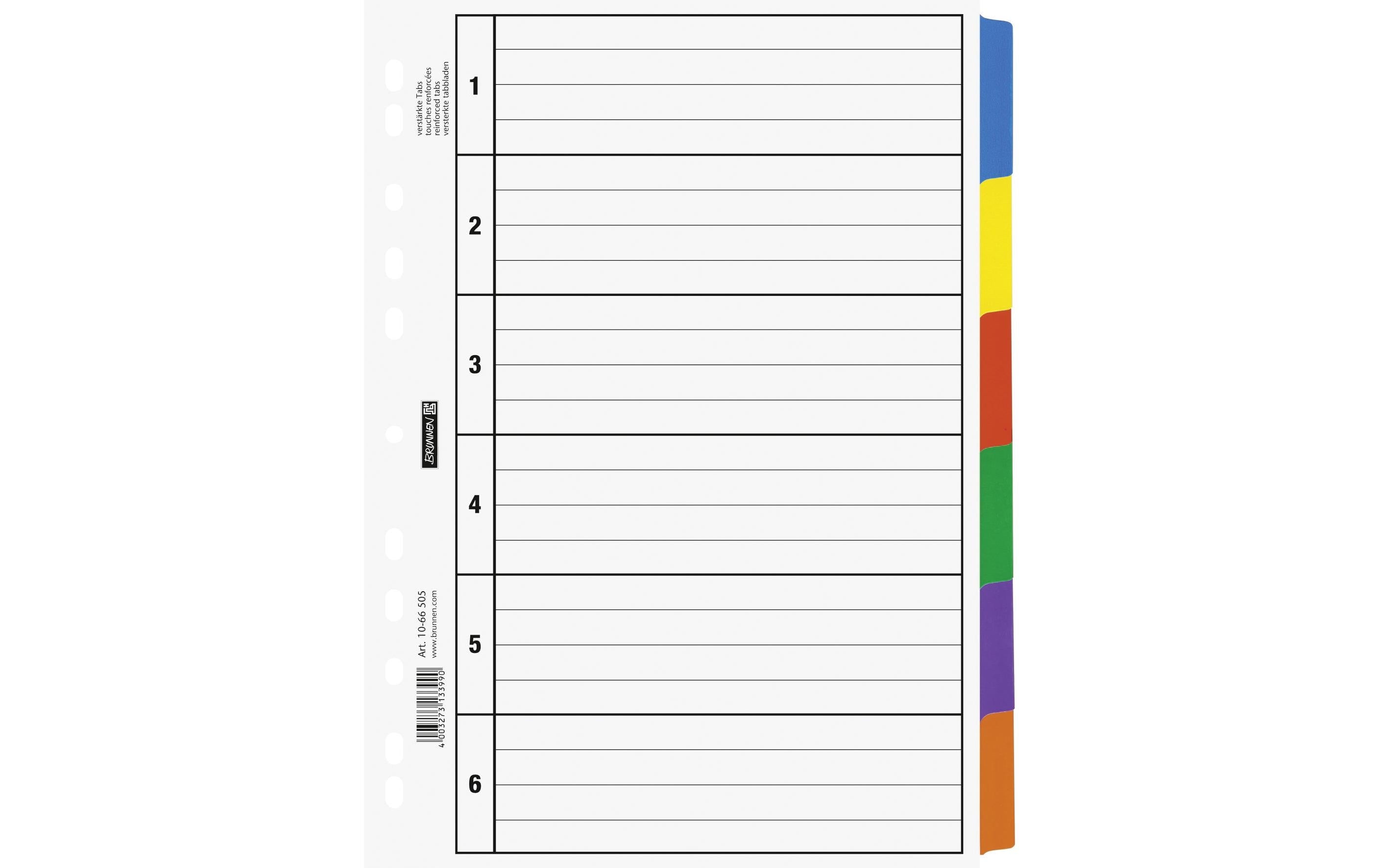 Brunnen Register A4 1-6