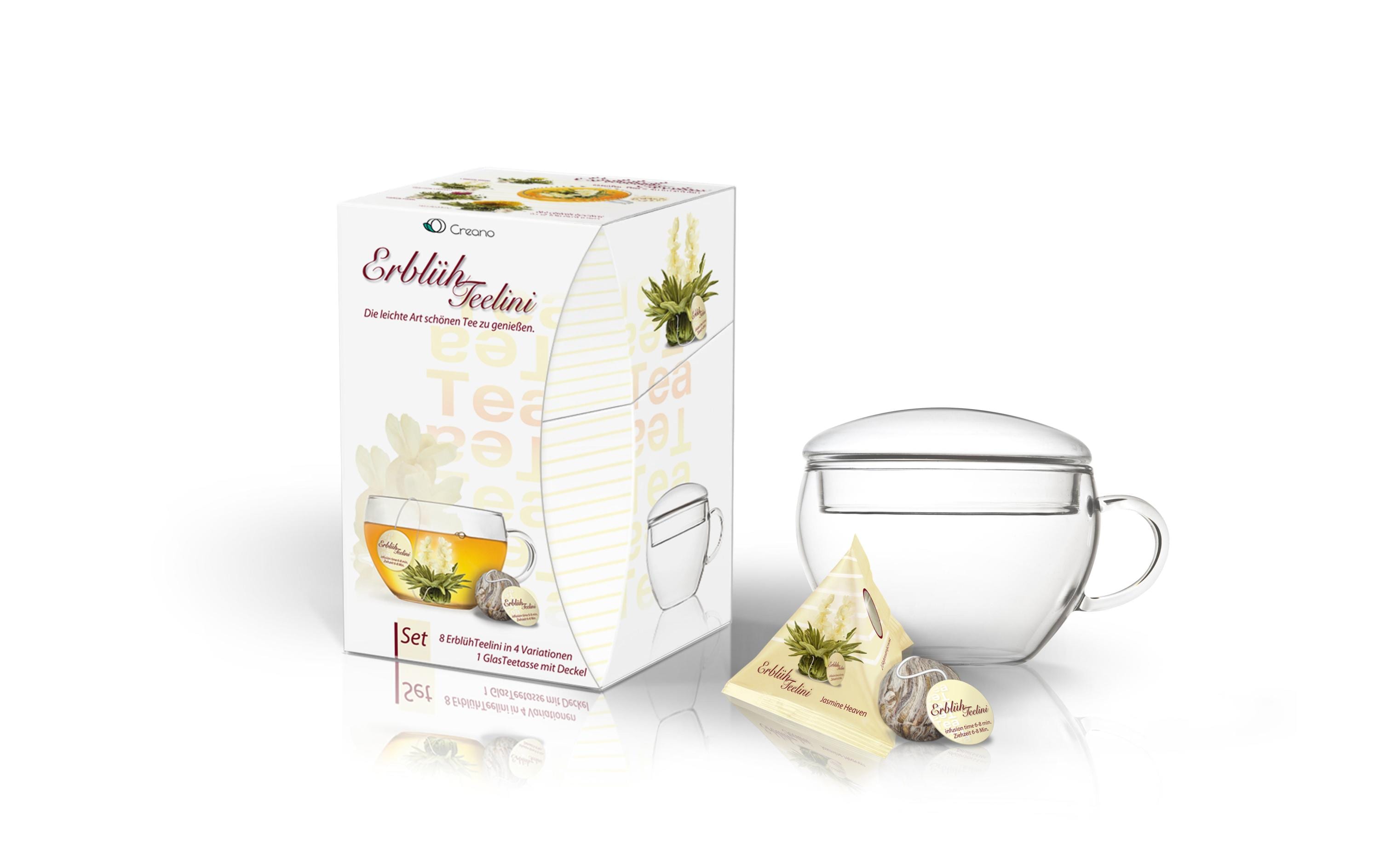 Creano Tee-Set Erblühteelini 200 ml, 1 Stück, Transparent