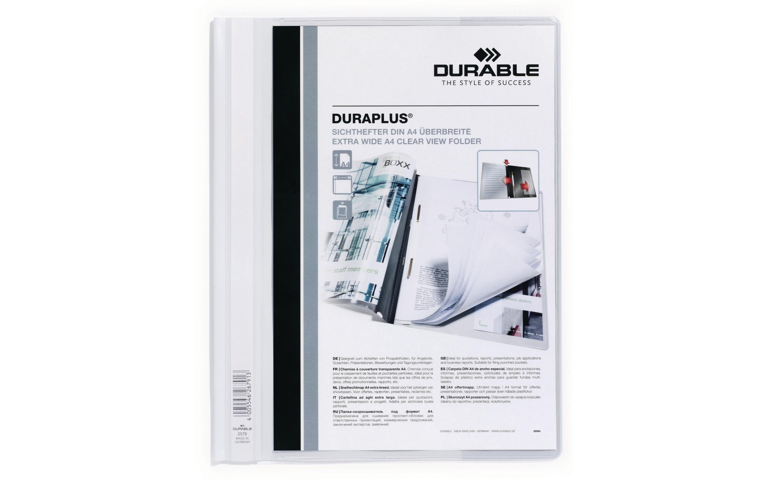 DURABLE Schnellhefter Duraplus Weiss