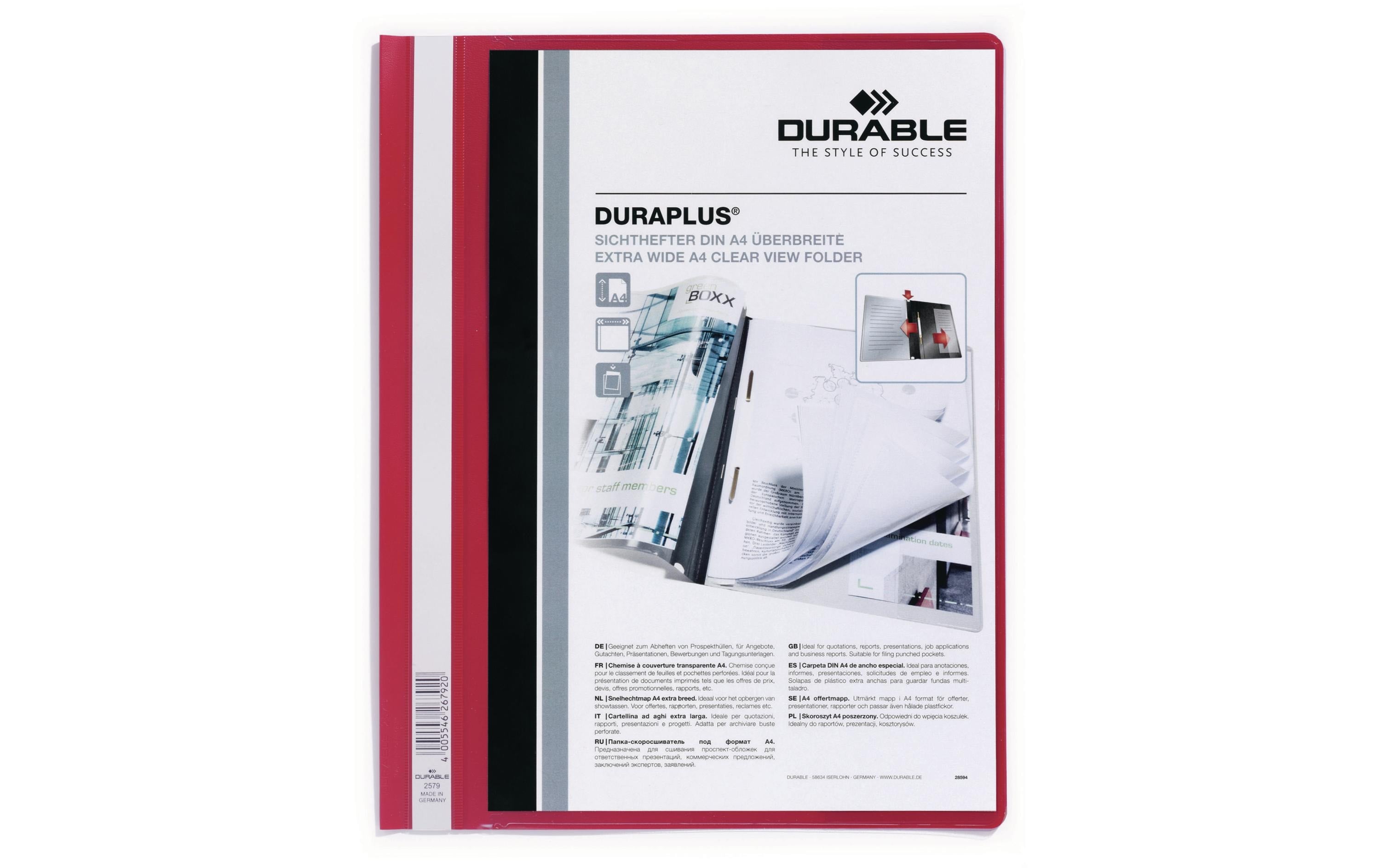 DURABLE Schnellhefter Duraplus Rot